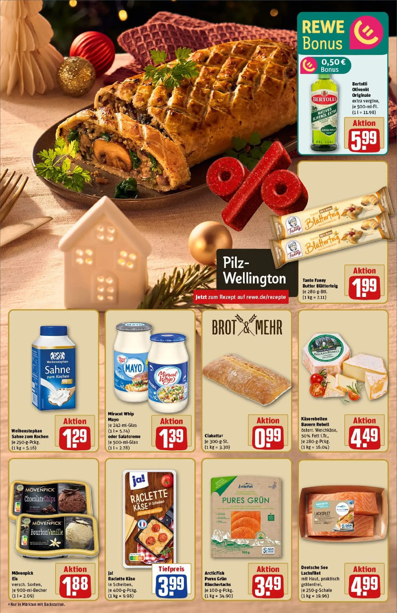 REWE Prospekt ab 07.12.2025 zum Blättern » Angebote | Seite: 5 | Produkte: Butter, Käse, Movenpick eis, Sahne