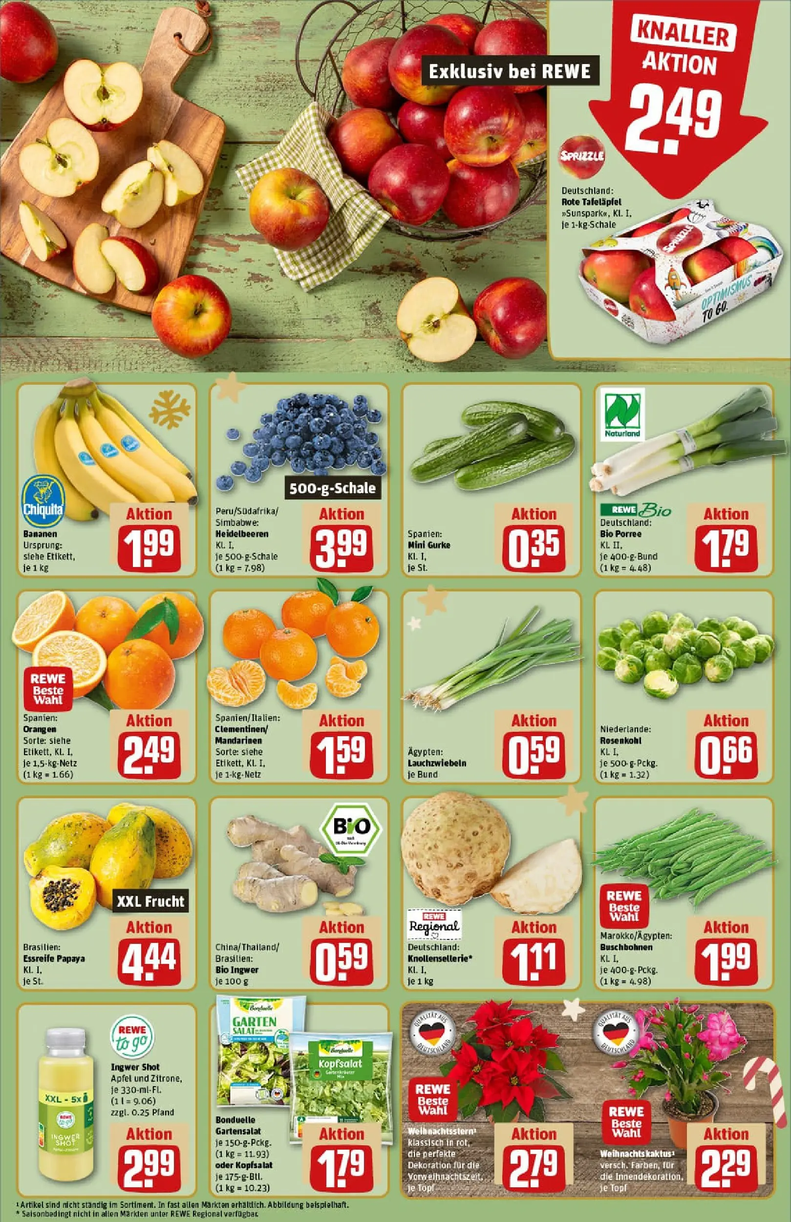 REWE Prospekt ab 07.12.2025 zum Blättern » Angebote | Seite: 10 | Produkte: Orangen, Heidelbeeren, Zitrone, Salat