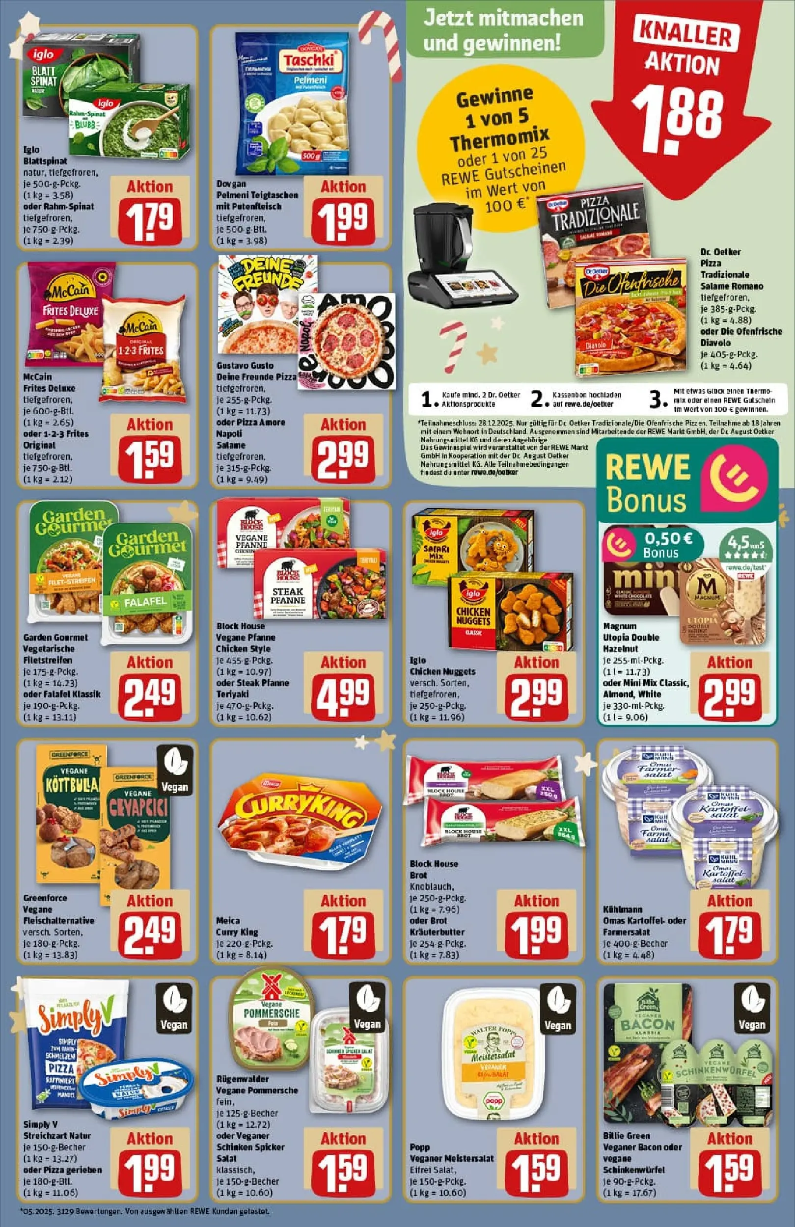 REWE Prospekt ab 07.12.2025 zum Blättern » Angebote | Seite: 13 | Produkte: Gustavo gusto, Iglo, Meica, Pizza