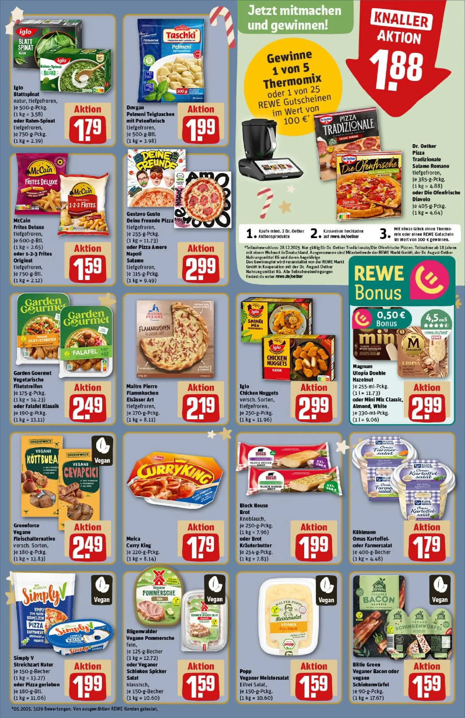 REWE Prospekt ab 07.12.2025 zum Blättern » Angebote | Seite: 13 | Produkte: Iglo, Brot, Pizza, Salat