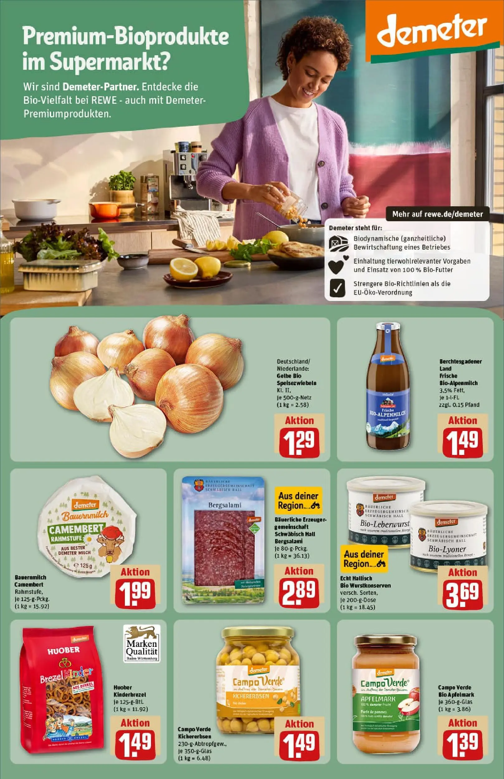 REWE Prospekt ab 07.12.2025 zum Blättern » Angebote | Seite: 21 | Produkte: Milch, Pommes, Apple, Salami