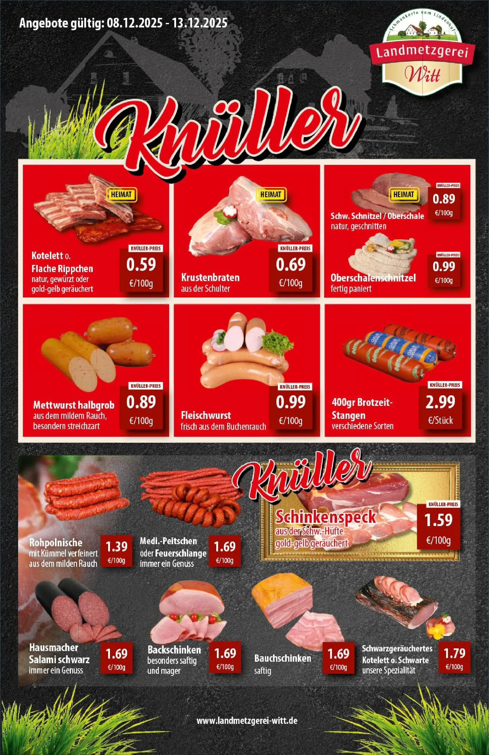 REWE Prospekt ab 07.12.2025 zum Blättern » Angebote | Seite: 8 | Produkte: Krustenbraten, Schnitzel, Salami