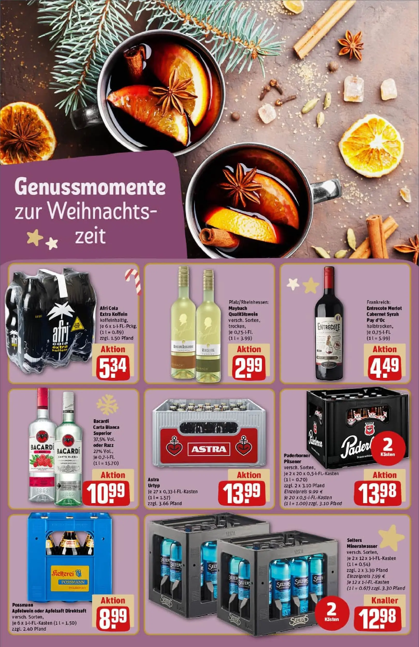 REWE Prospekt ab 07.12.2025 zum Blättern » Angebote | Seite: 17 | Produkte: Bacardi, Astra, Entrecote, Apfelsaft