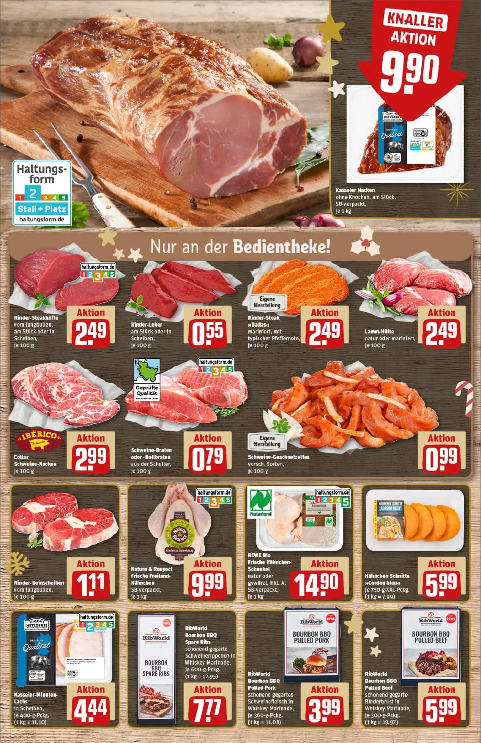 REWE Prospekt ab 07.12.2025 zum Blättern » Angebote | Seite: 10 | Produkte: Spare ribs, Kasseler nacken, Lachs, Schweinefleisch