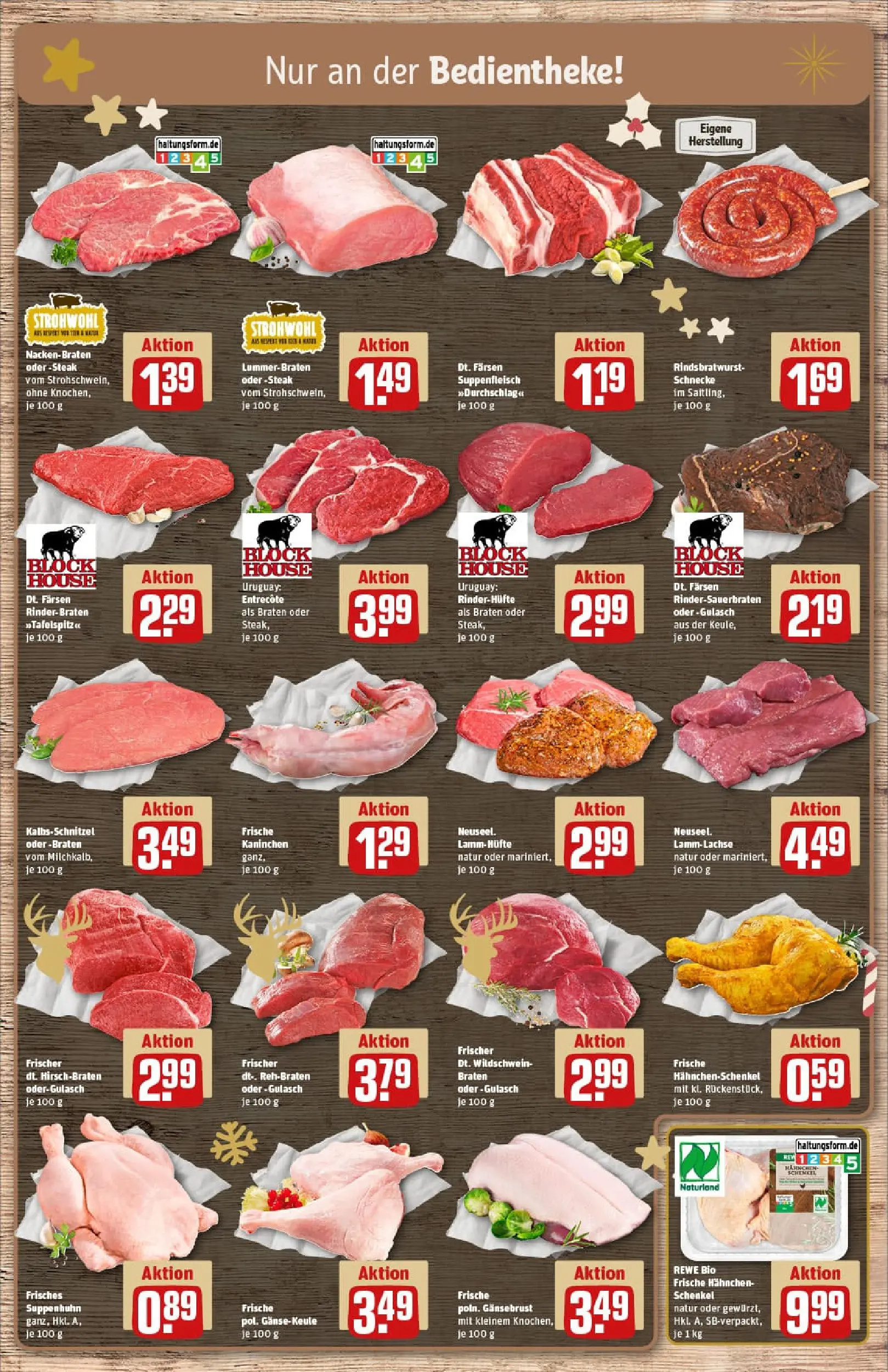 REWE Prospekt ab 07.12.2025 zum Blättern » Angebote | Seite: 8 | Produkte: Hahnchen, Bratwurst, Entrecote, Schnitzel