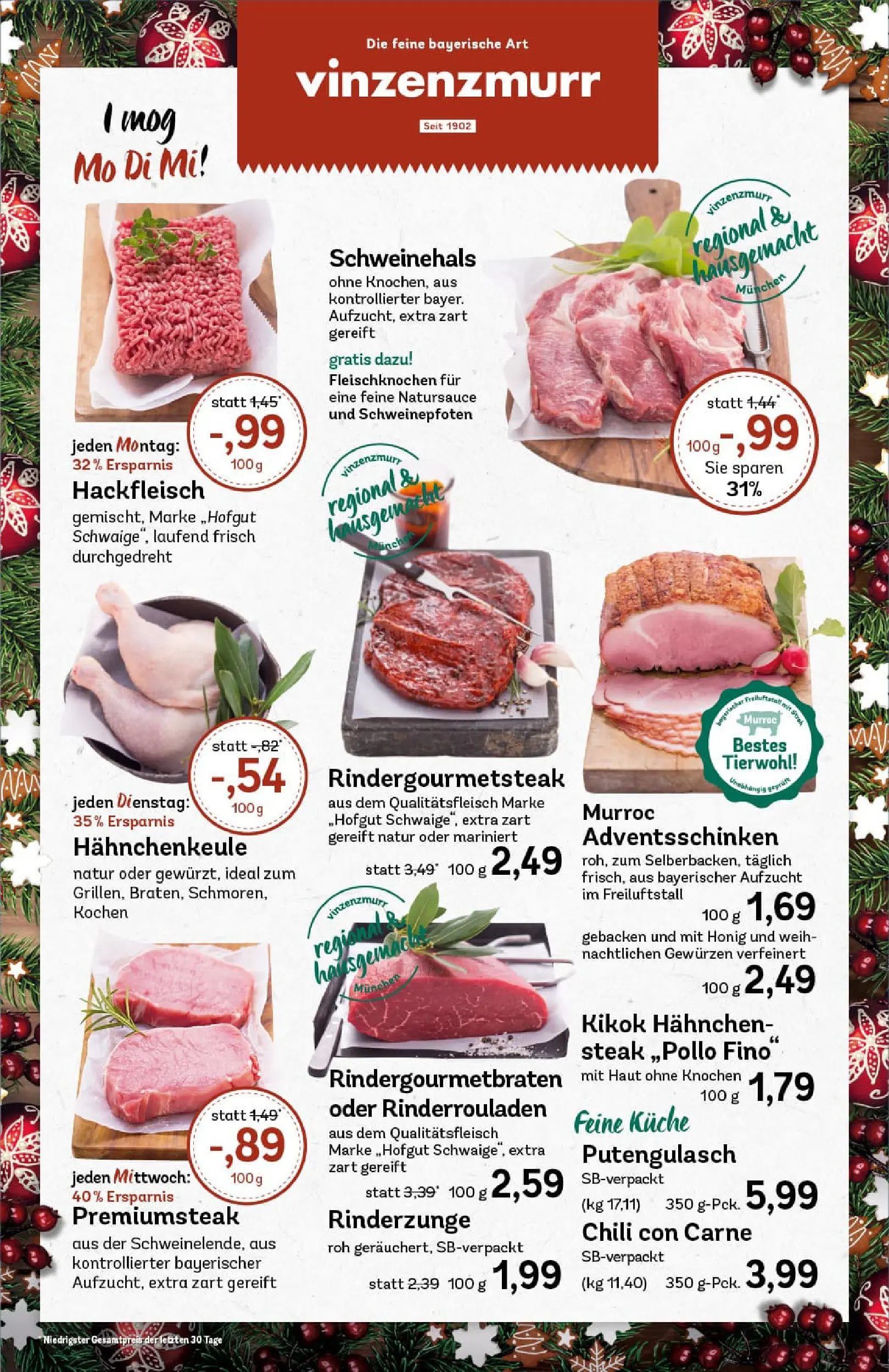REWE Prospekt ab 08.12.2025 zum Blättern » Angebote | Seite: 8 | Produkte: Rinderrouladen, Hahnchen, Küche, Steak
