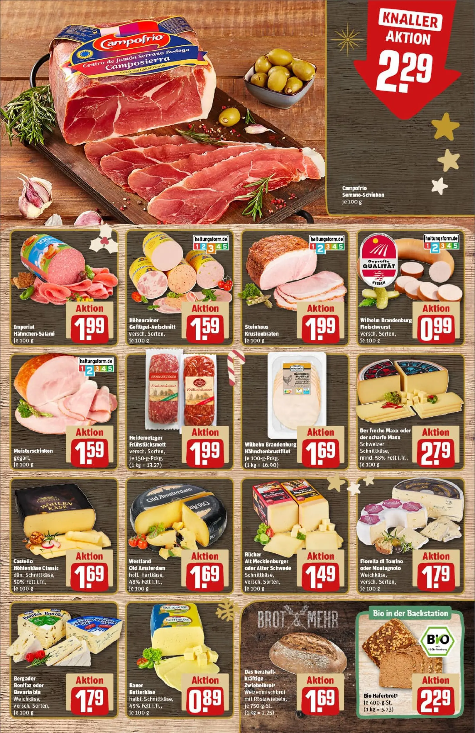 REWE Prospekt ab 07.12.2025 zum Blättern » Angebote | Seite: 9 | Produkte: Käse, Krustenbraten, Brot, Salami