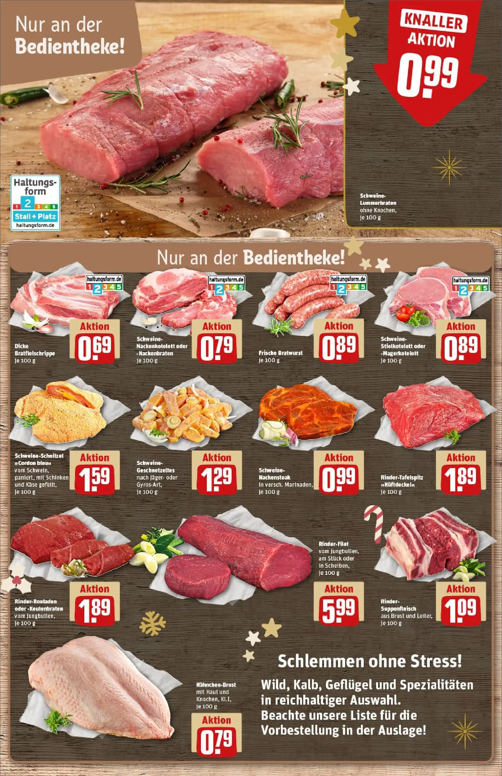 REWE Prospekt ab 07.12.2025 zum Blättern » Angebote | Seite: 8 | Produkte: Rinderfilet, Bratwurst, Suppenfleisch, Schinken