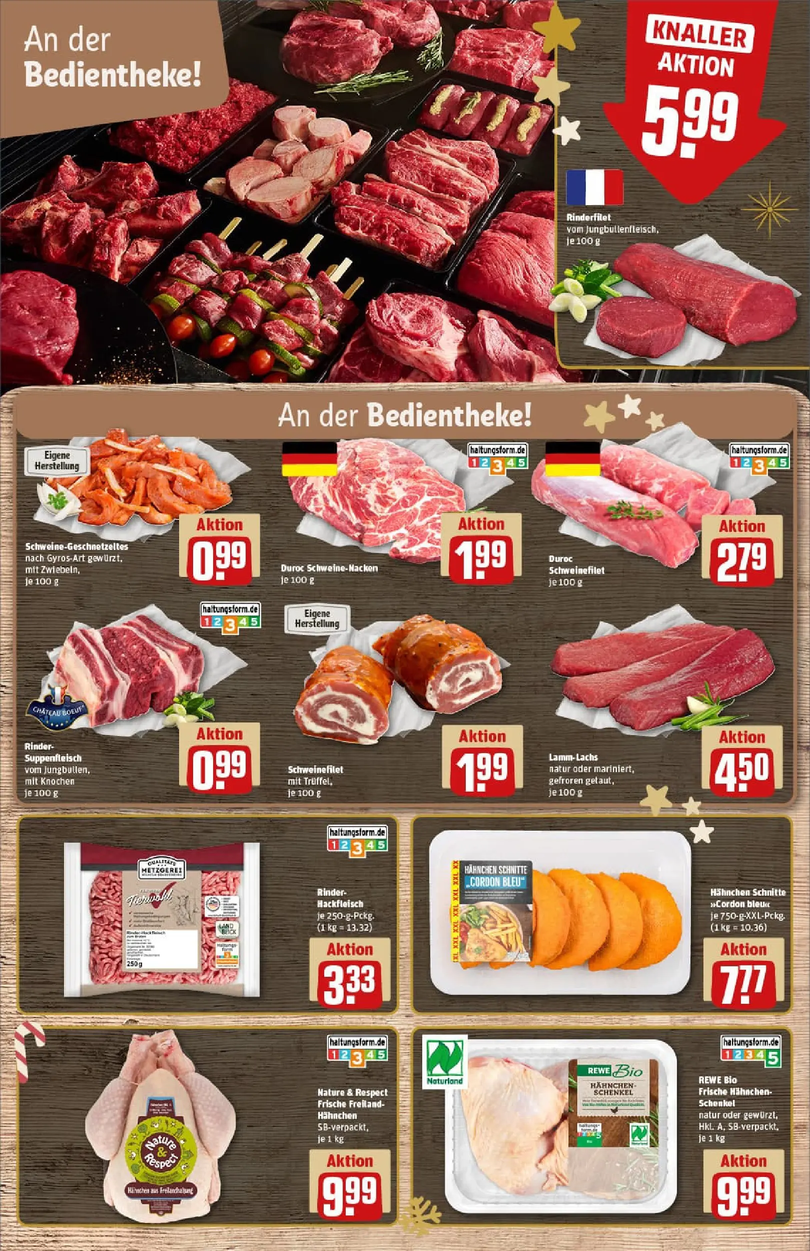 REWE Prospekt ab 07.12.2025 zum Blättern » Angebote | Seite: 11 | Produkte: Hahnchen, Rinderfilet, Schweinefilet, Hackfleisch