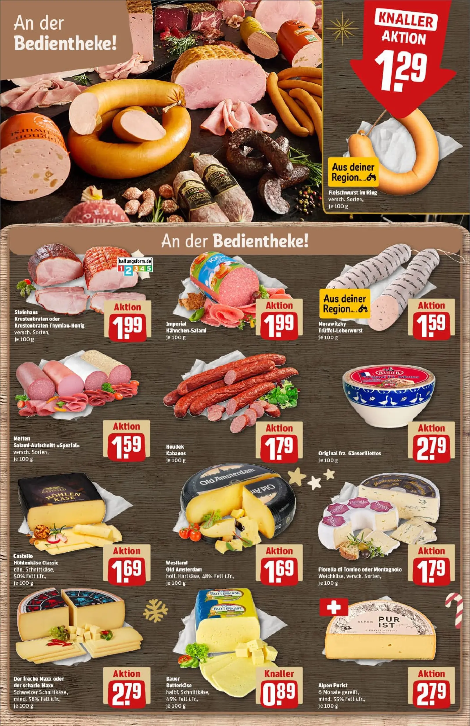 REWE Prospekt ab 07.12.2025 zum Blättern » Angebote | Seite: 12 | Produkte: Krustenbraten, Salami, Morawitzky