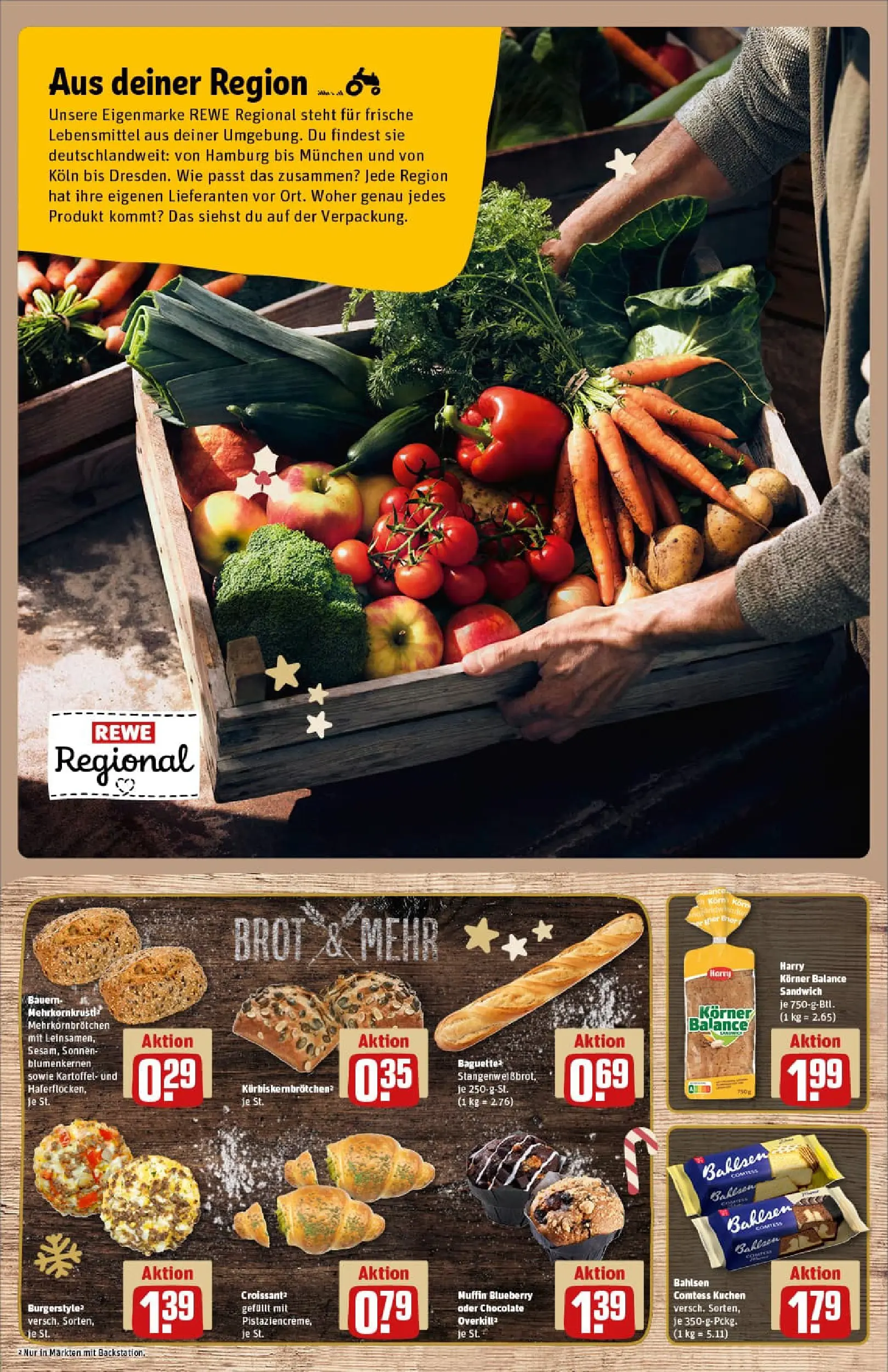 REWE Prospekt ab 07.12.2025 zum Blättern » Angebote | Seite: 13 | Produkte: Burger, Baguette, Croissant, Brot