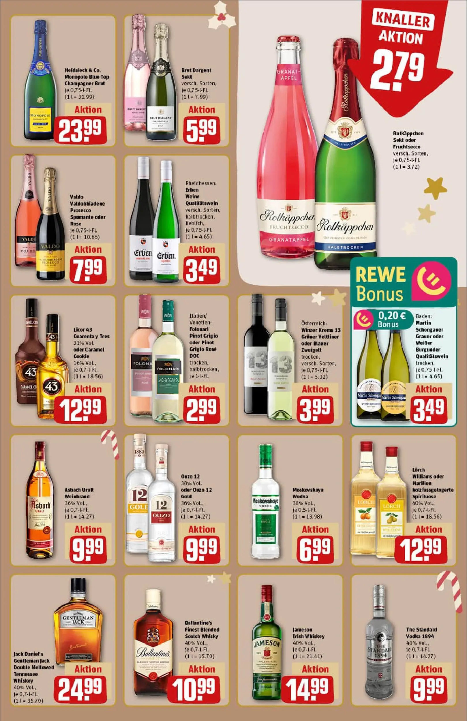 REWE Prospekt ab 07.12.2025 zum Blättern » Angebote | Seite: 19 | Produkte: Top, Ouzo, Vodka, Whiskey
