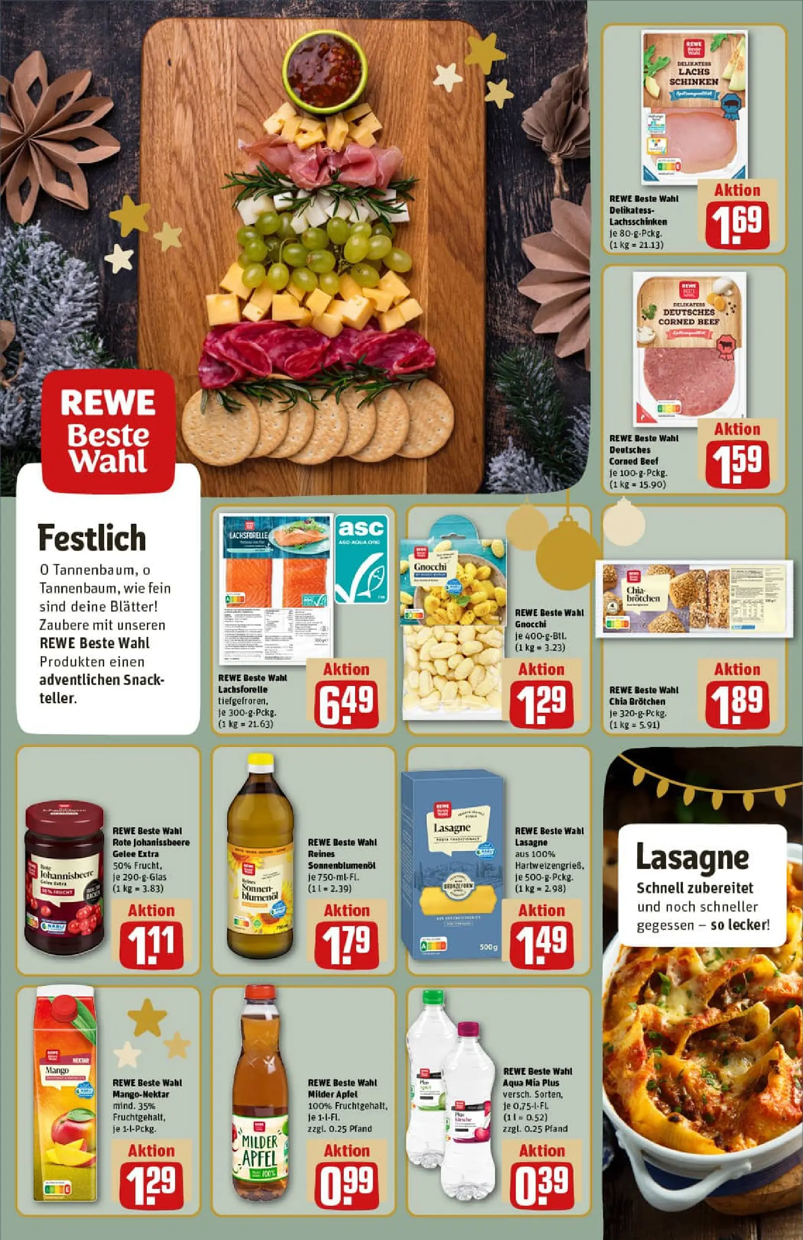 REWE Prospekt ab 07.12.2025 zum Blättern » Angebote | Seite: 16 | Produkte: Sonnenblumenol, Äpfel, Apple, Lachs