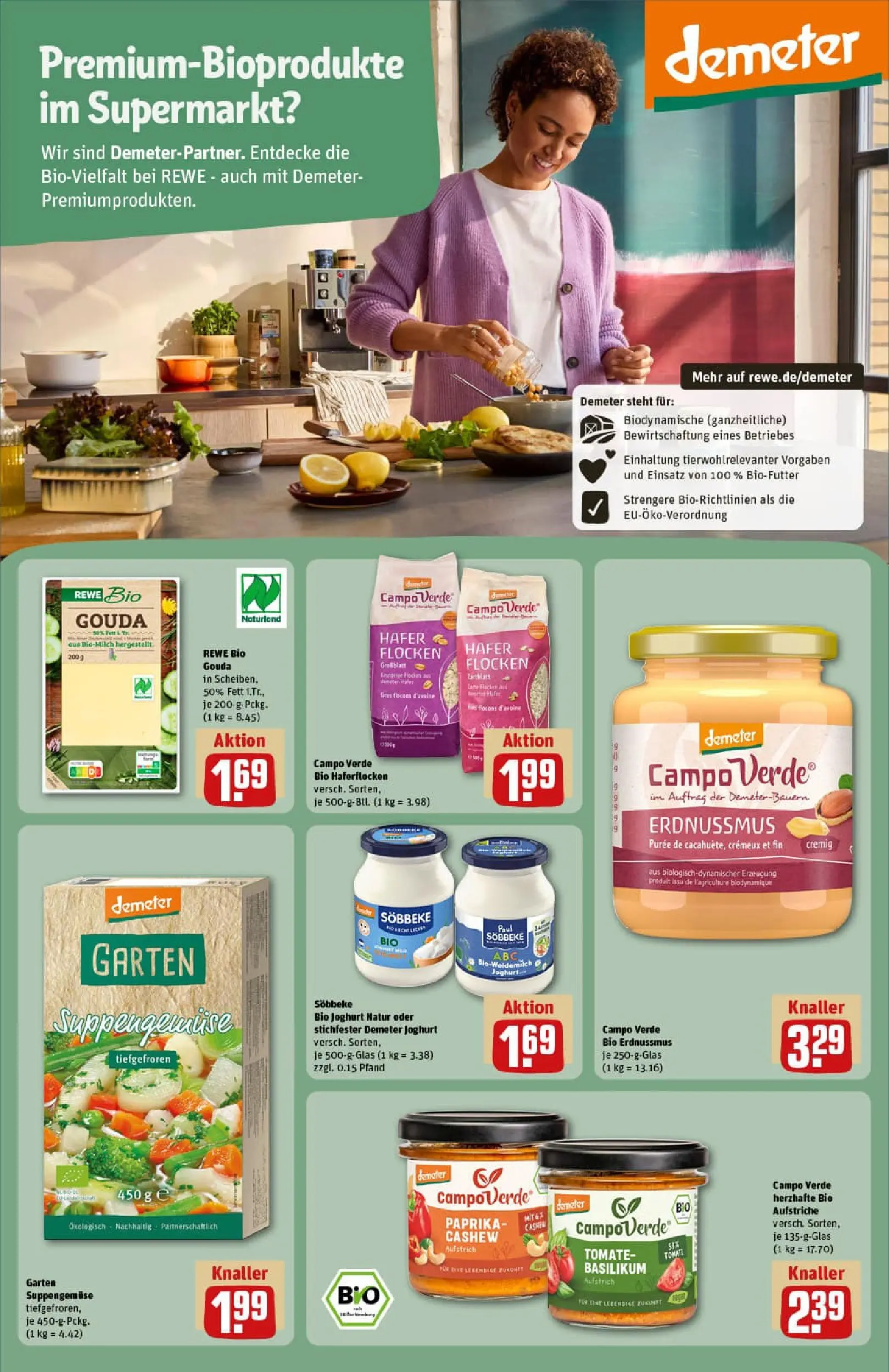 REWE Prospekt ab 07.12.2025 zum Blättern » Angebote | Seite: 23 | Produkte: Joghurt, Gouda, Paprika, Flocken