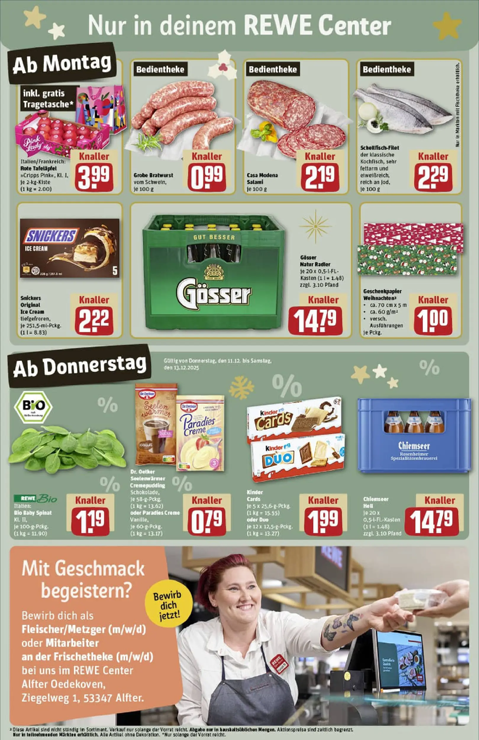 REWE Prospekt ab 07.12.2025 zum Blättern » Angebote | Seite: 3 | Produkte: Bratwurst, Pudding, Radler, Salami