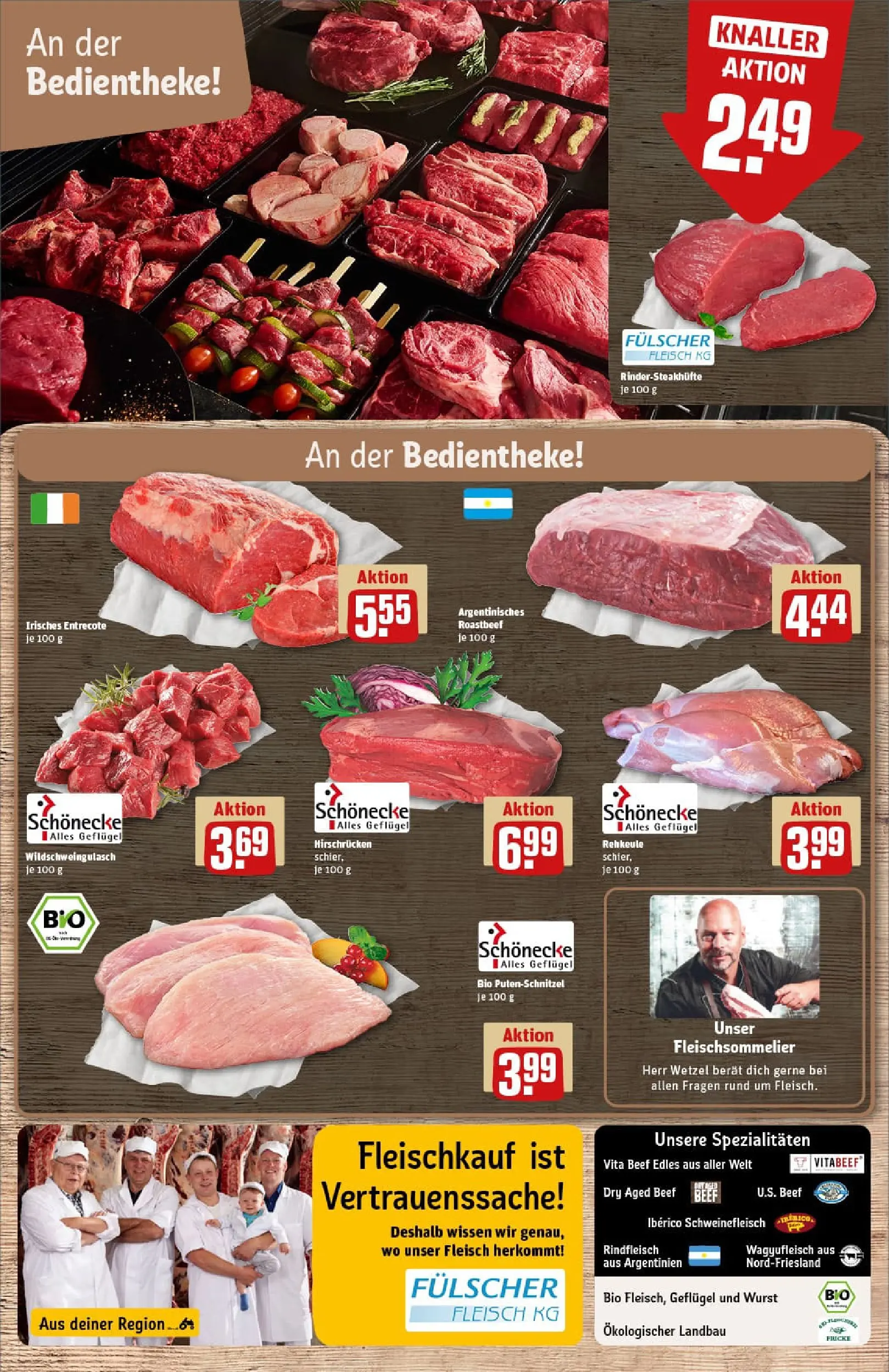 REWE Prospekt ab 07.12.2025 zum Blättern » Angebote | Seite: 10 | Produkte: Entrecote, Putenschnitzel, Rindfleisch, Fleisch