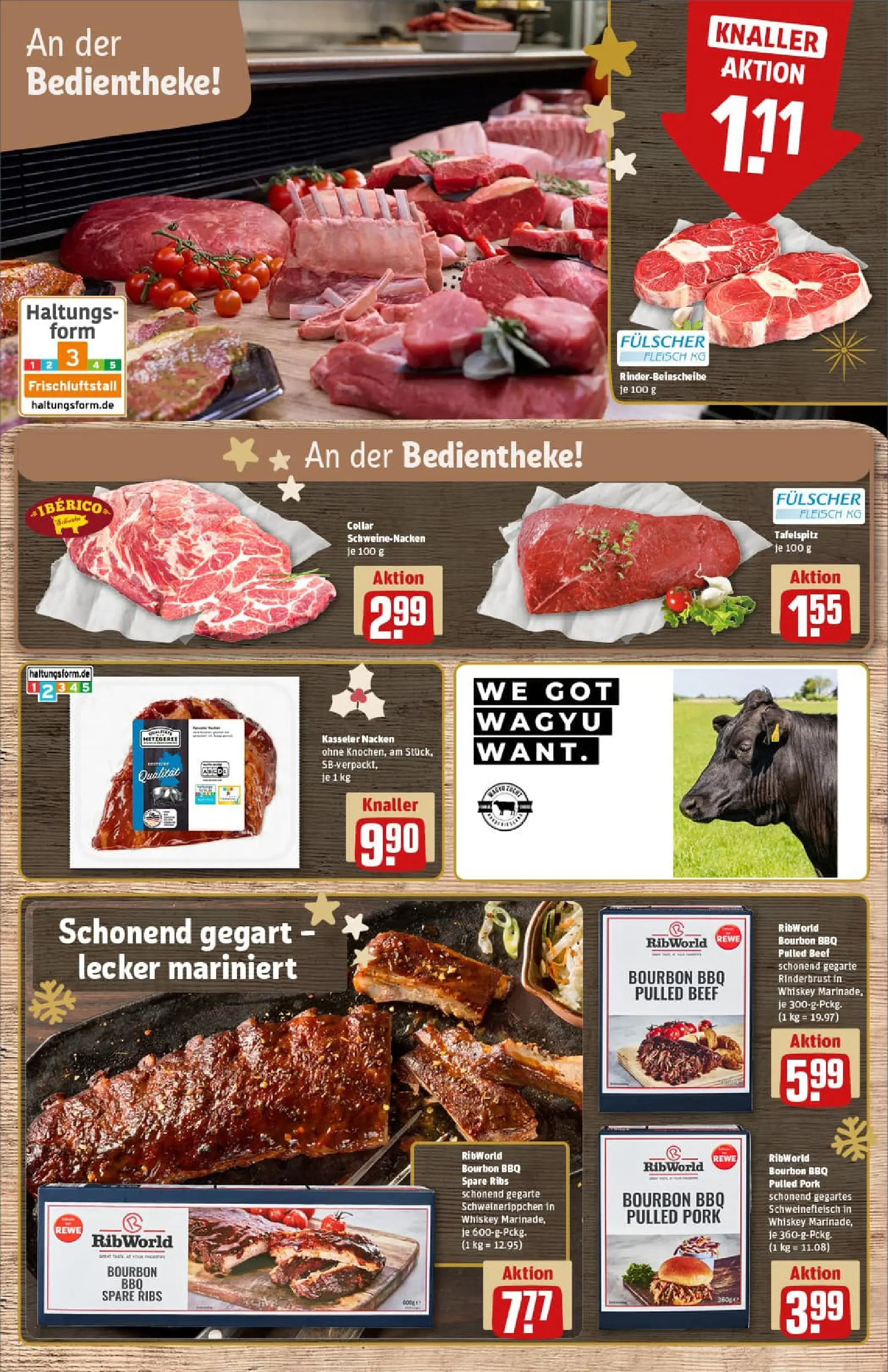 REWE Prospekt ab 07.12.2025 zum Blättern » Angebote | Seite: 11 | Produkte: Tafelspitz, Spare ribs, Kasseler nacken, Bourbon