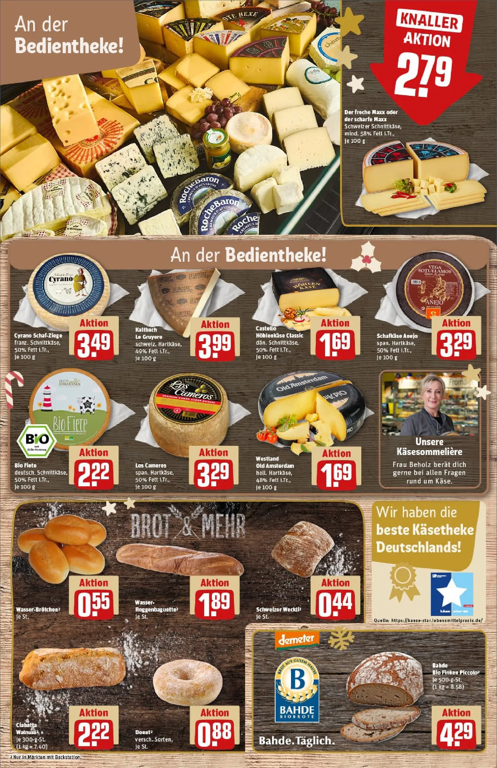 REWE Prospekt ab 07.12.2025 zum Blättern » Angebote | Seite: 13 | Produkte: Baguette, Donuts, Wasser, Brot