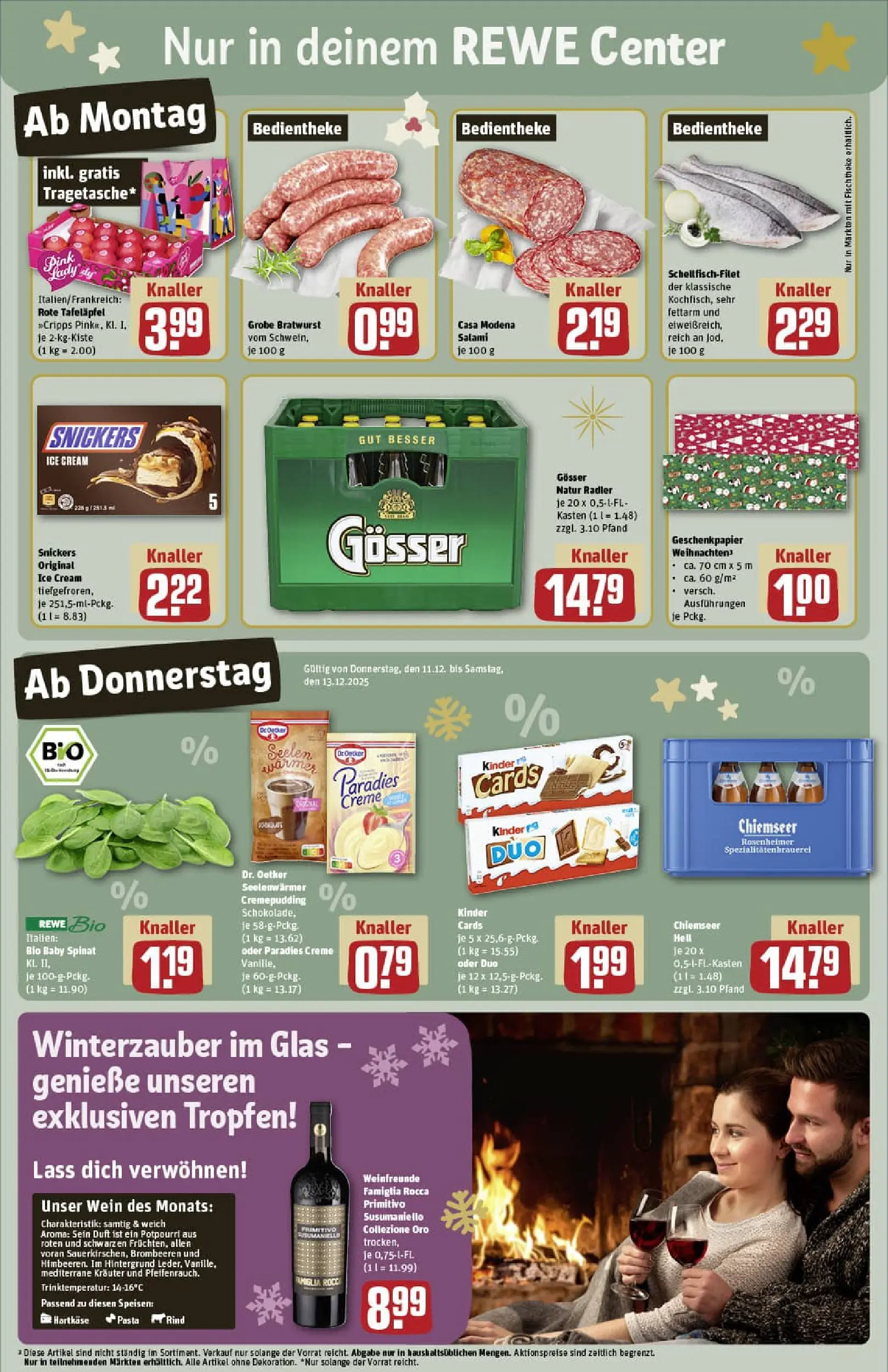 REWE Prospekt ab 07.12.2025 zum Blättern » Angebote | Seite: 3 | Produkte: Schokolade, Bratwurst, Duft, Pudding