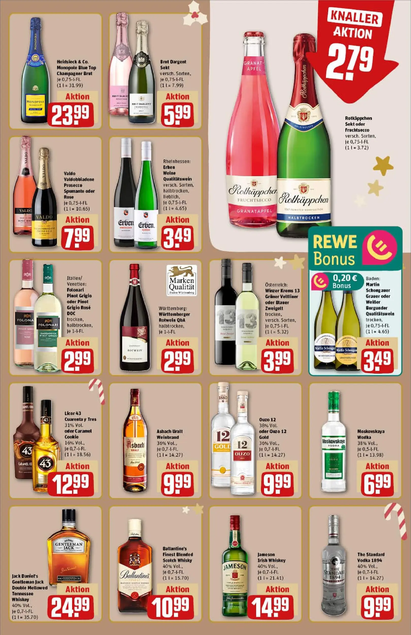 REWE Prospekt ab 07.12.2025 zum Blättern » Angebote | Seite: 17 | Produkte: Rotkappchen sekt, Rotwein, Wodka, Asbach