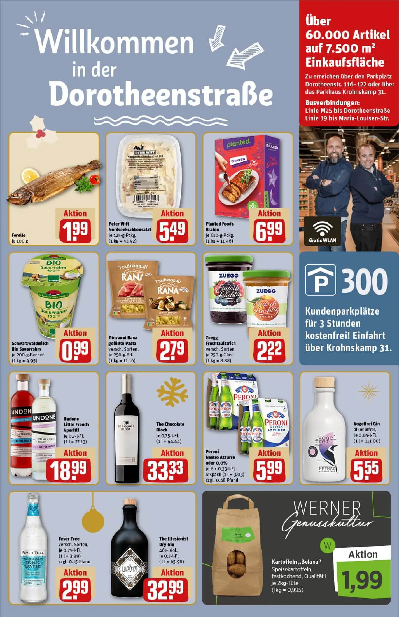 REWE Prospekt ab 07.12.2025 zum Blättern » Angebote | Seite: 31 | Produkte: Kartoffeln, Pasta, Sauerrahm, Gin