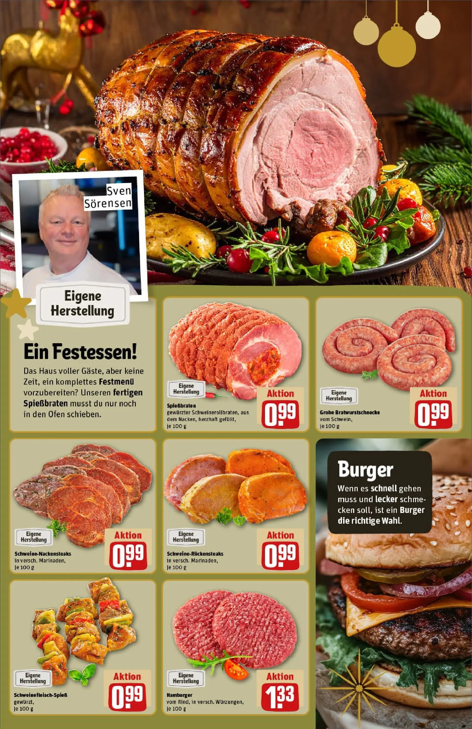 REWE Prospekt ab 07.12.2025 zum Blättern » Angebote | Seite: 14 | Produkte: Ofen, Burger