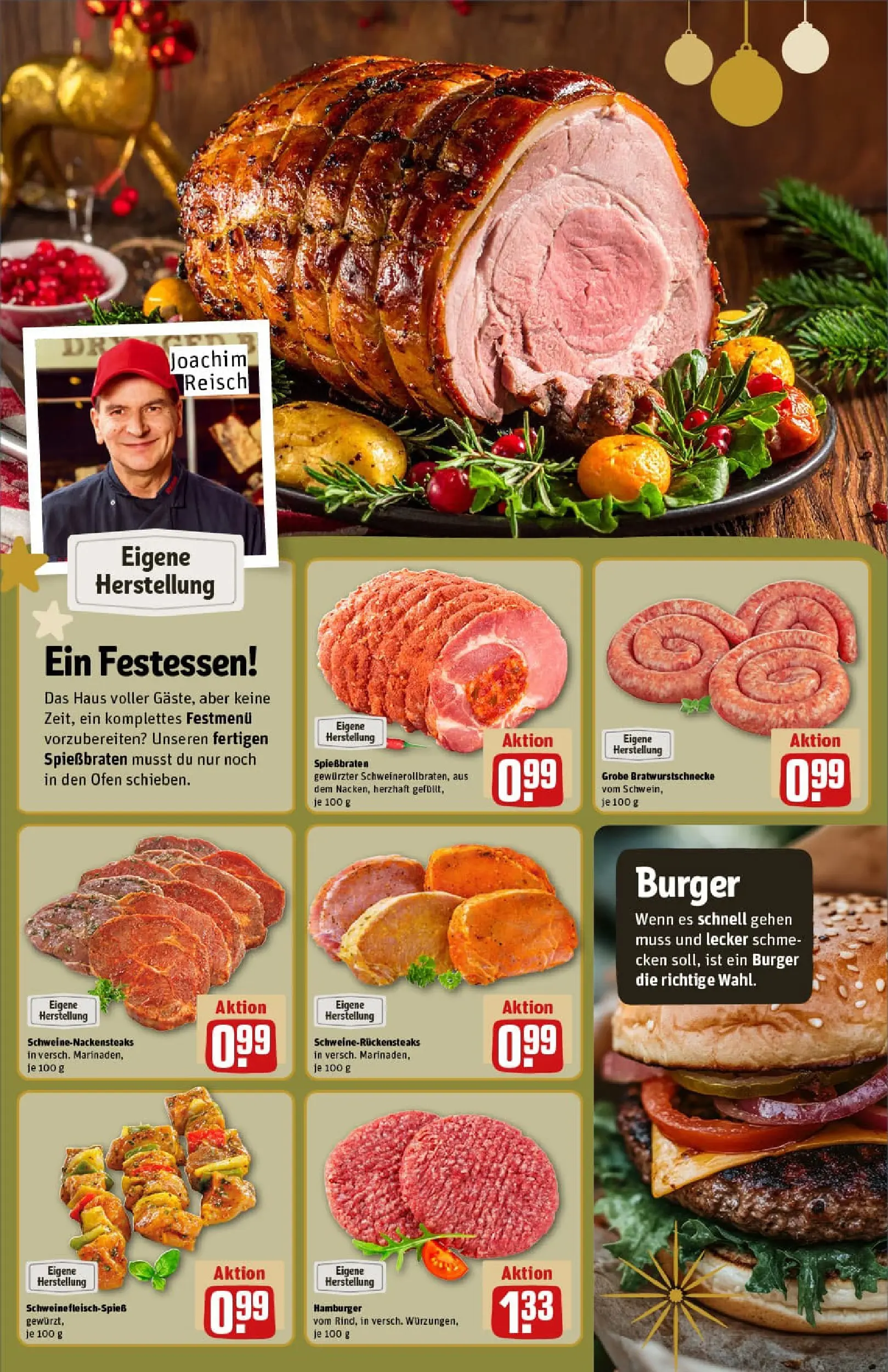 REWE Prospekt ab 07.12.2025 zum Blättern » Angebote | Seite: 14 | Produkte: Ofen, Burger
