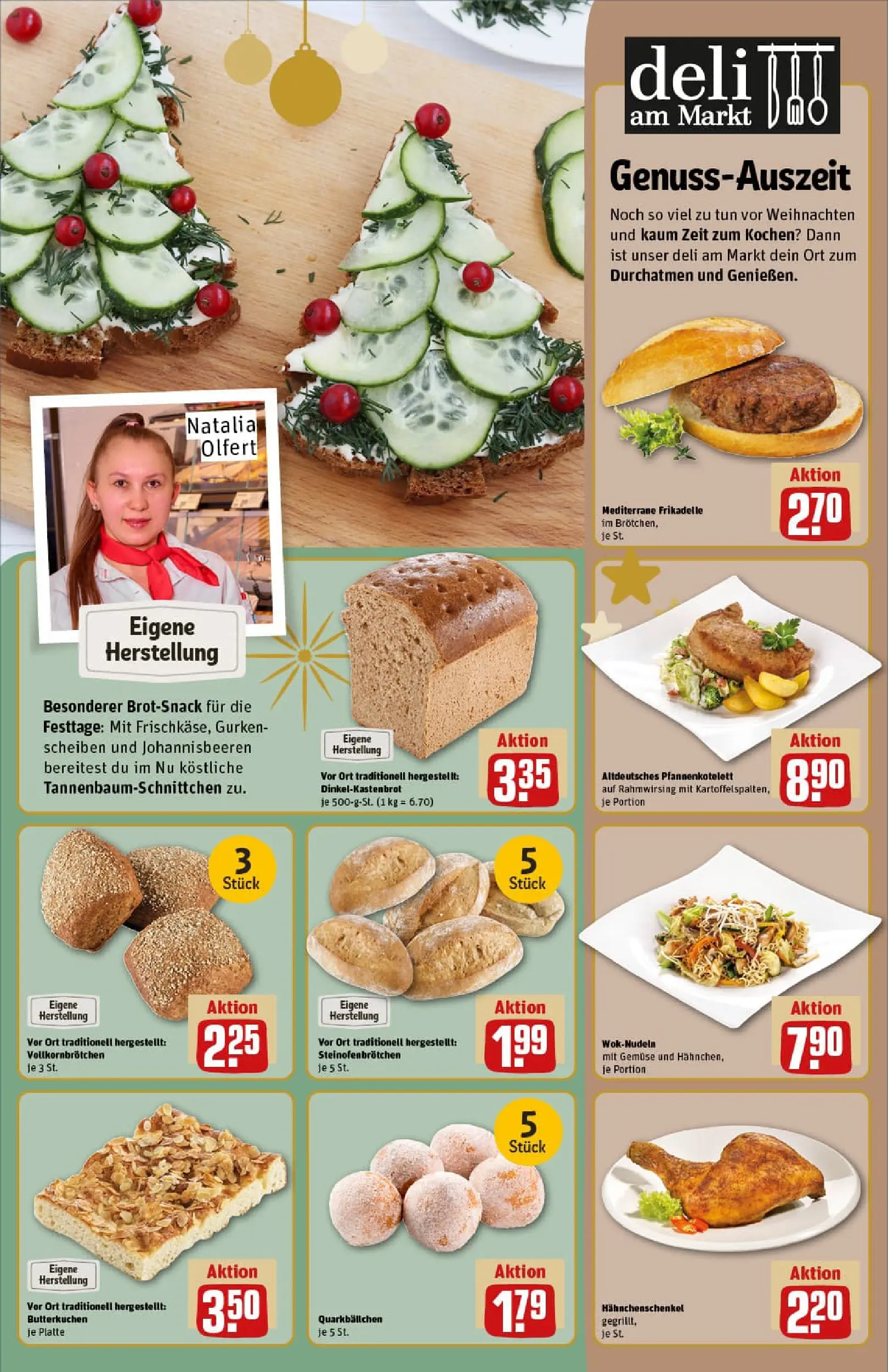 REWE Prospekt ab 07.12.2025 zum Blättern » Angebote | Seite: 15 | Produkte: Hahnchenschenkel, Donuts, Gemüse, Gurken