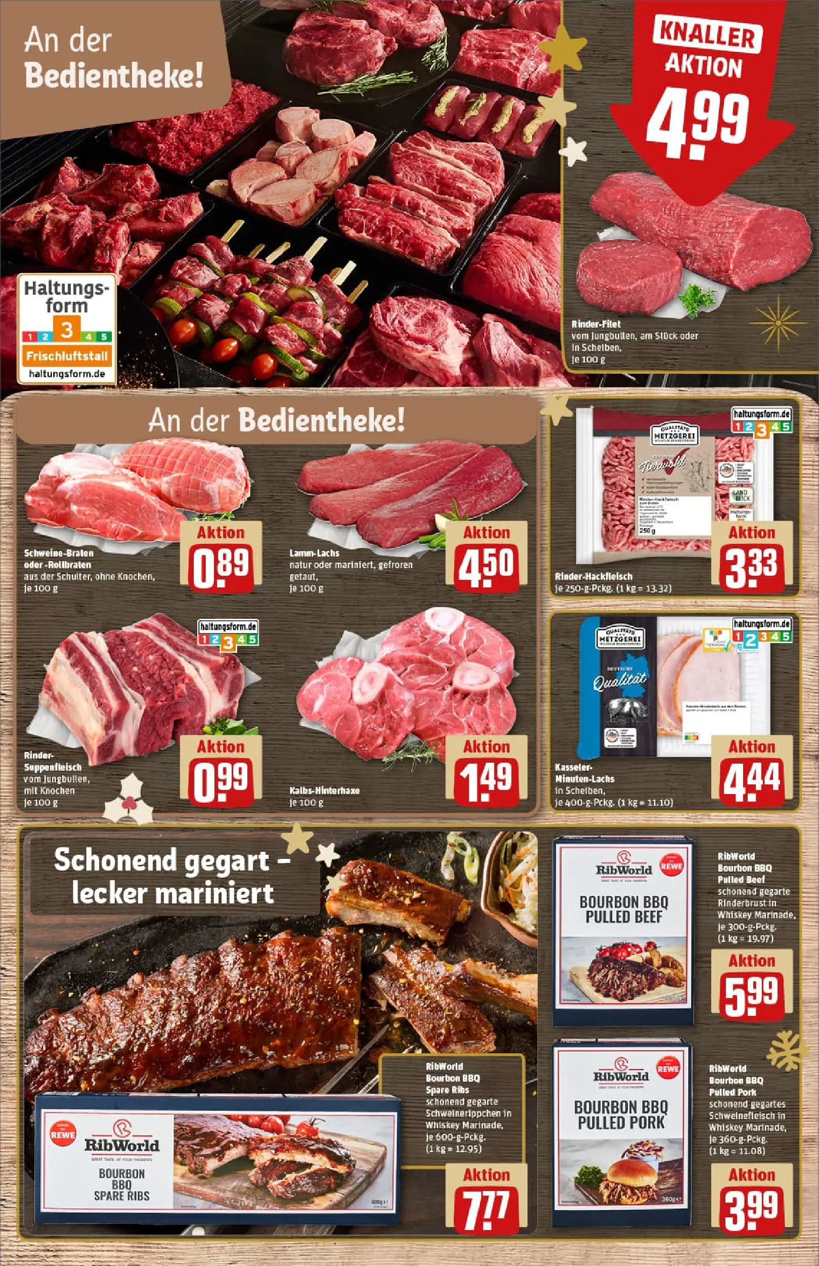 REWE Prospekt ab 07.12.2025 zum Blättern » Angebote | Seite: 11 | Produkte: Rinderfilet, Spare ribs, Bourbon, Whiskey
