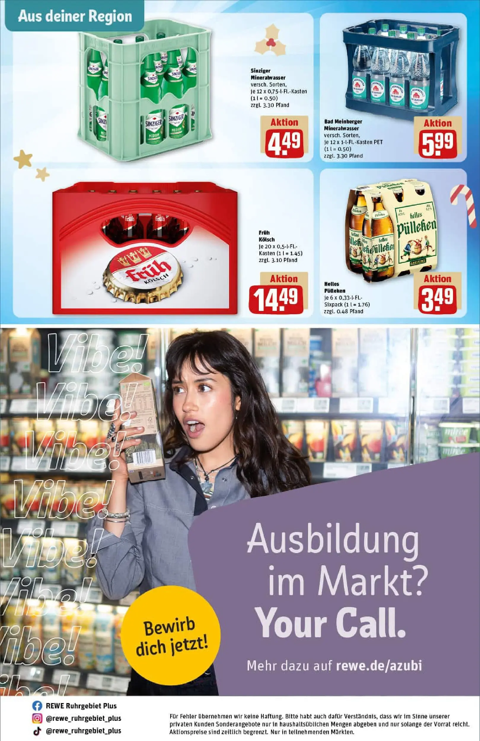 REWE Prospekt ab 07.12.2025 zum Blättern » Angebote | Seite: 28 | Produkte: Helles pulleken, Bad, Mineralwasser