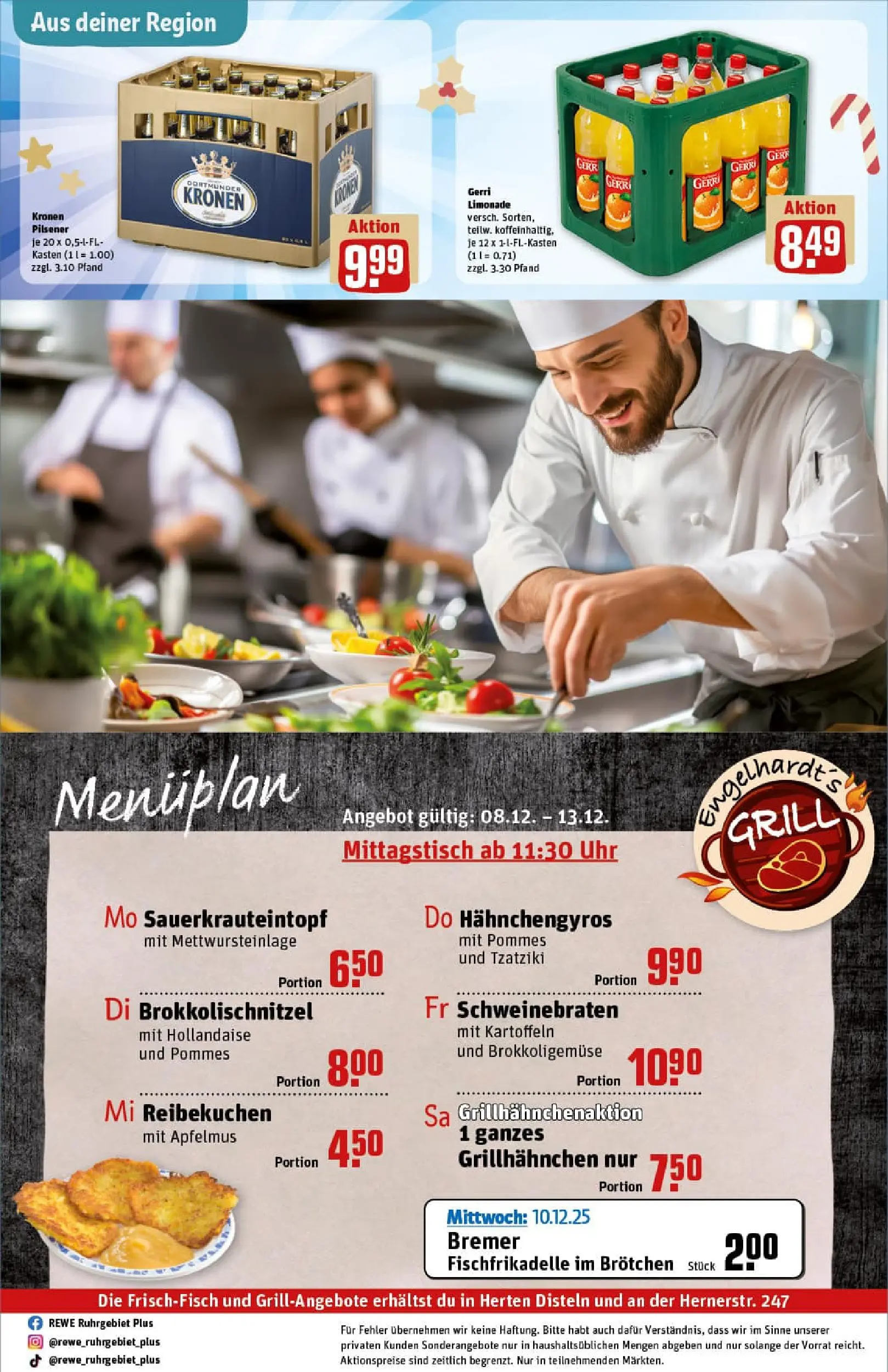 REWE Prospekt ab 07.12.2025 zum Blättern » Angebote | Seite: 27 | Produkte: Grill, Pommes, Limonade, Uhr