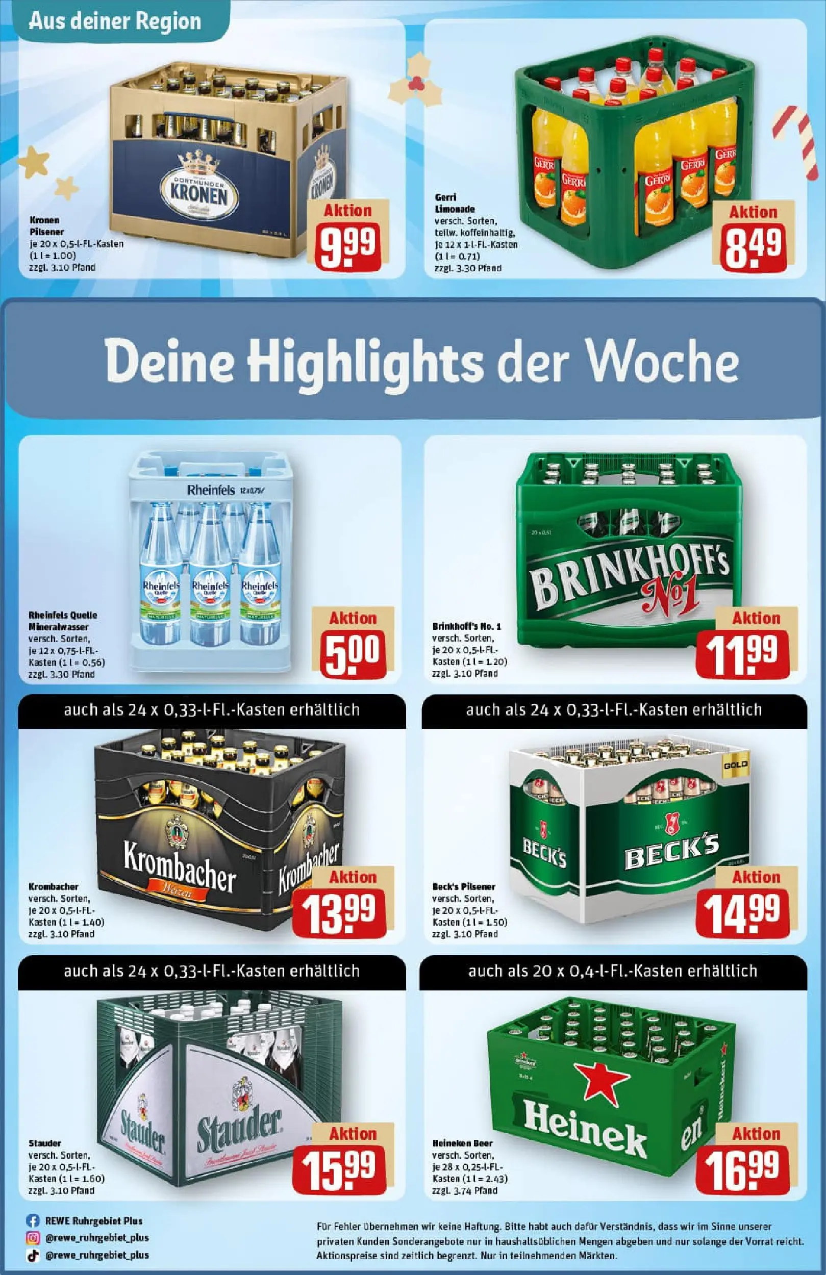 REWE Prospekt ab 07.12.2025 zum Blättern » Angebote | Seite: 27 | Produkte: Limonade, Mineralwasser, Heineken, Krombacher