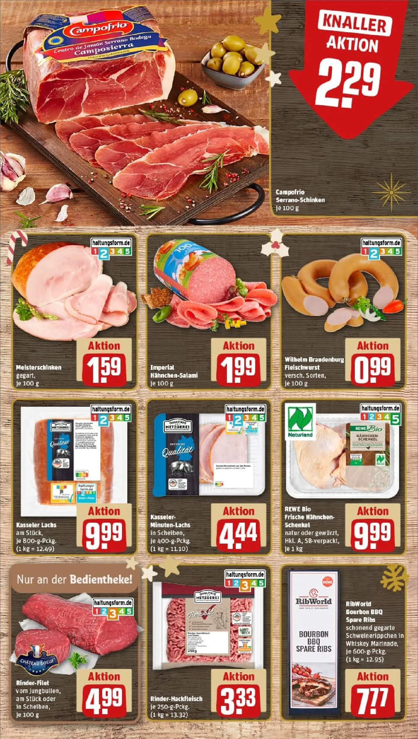 REWE Prospekt ab 07.12.2025 zum Blättern » Angebote | Seite: 12 | Produkte: Rinderfilet, Lachs, Salami, Serrano schinken