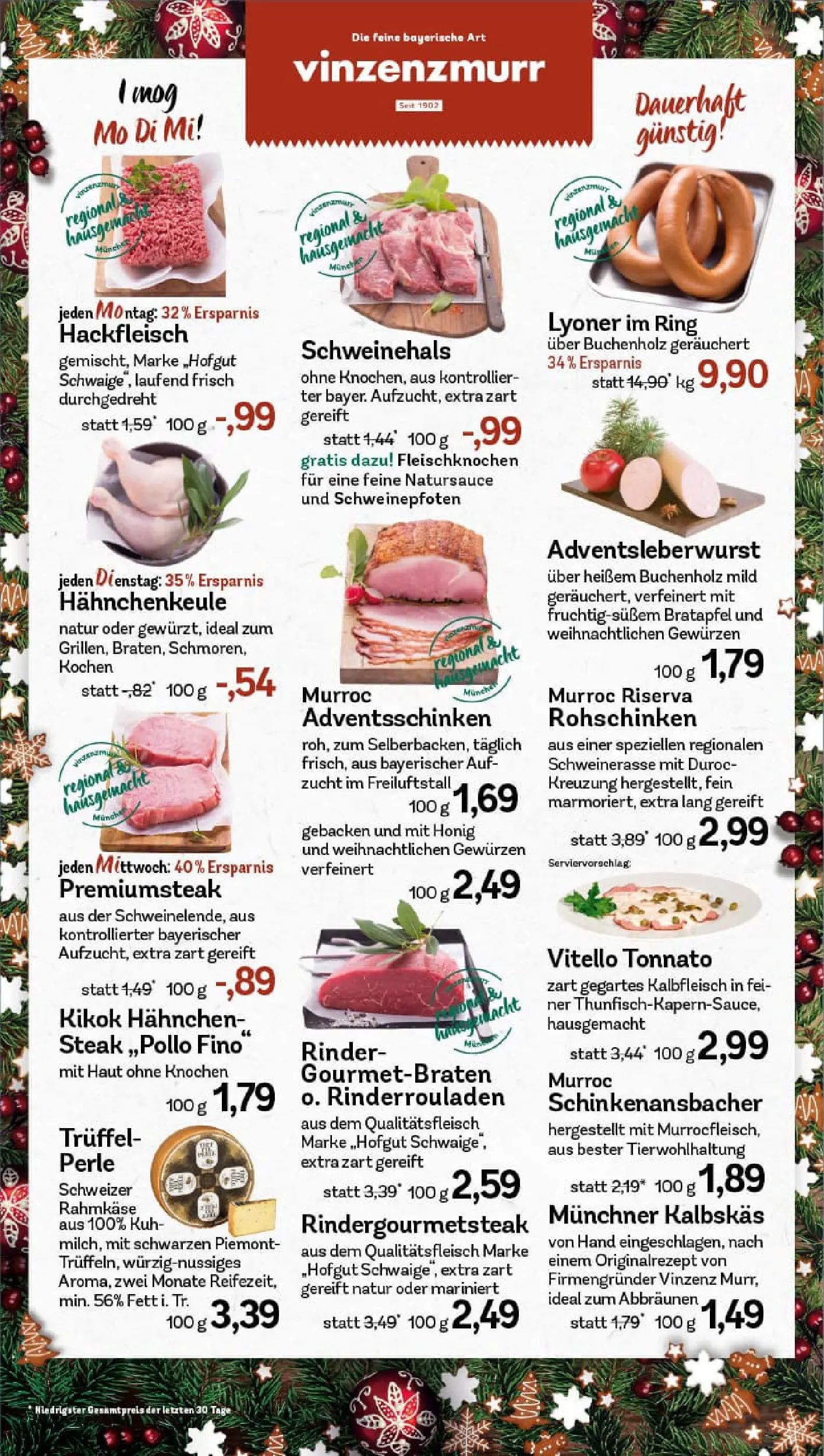 REWE Prospekt ab 07.12.2025 zum Blättern » Angebote | Seite: 10 | Produkte: Rinderrouladen, Hahnchen, Steak, Hackfleisch