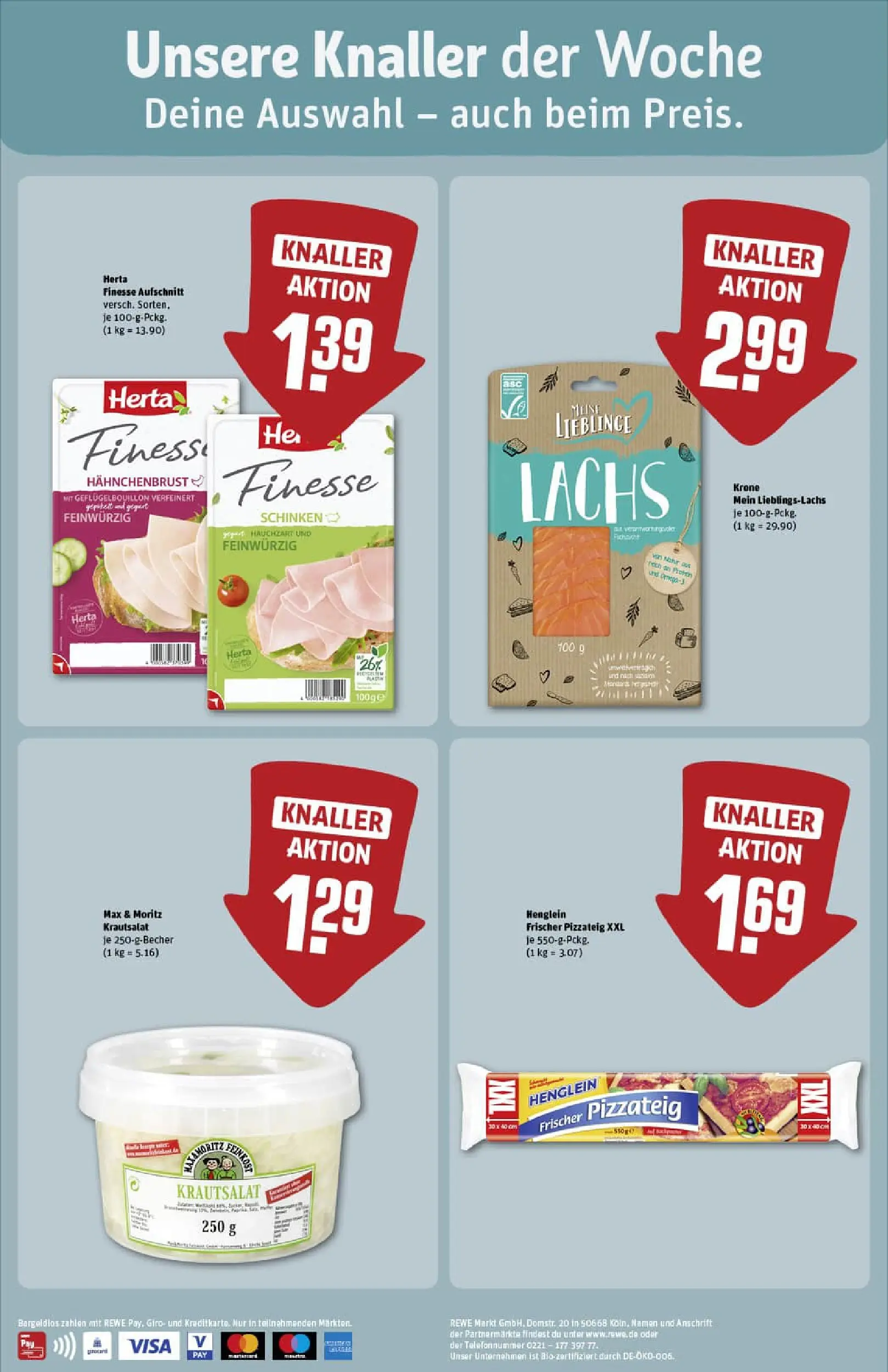 REWE Prospekt ab 07.12.2025 zum Blättern » Angebote | Seite: 2 | Produkte: Lachs, Schinken, Herta finesse, Hahnchenbrust