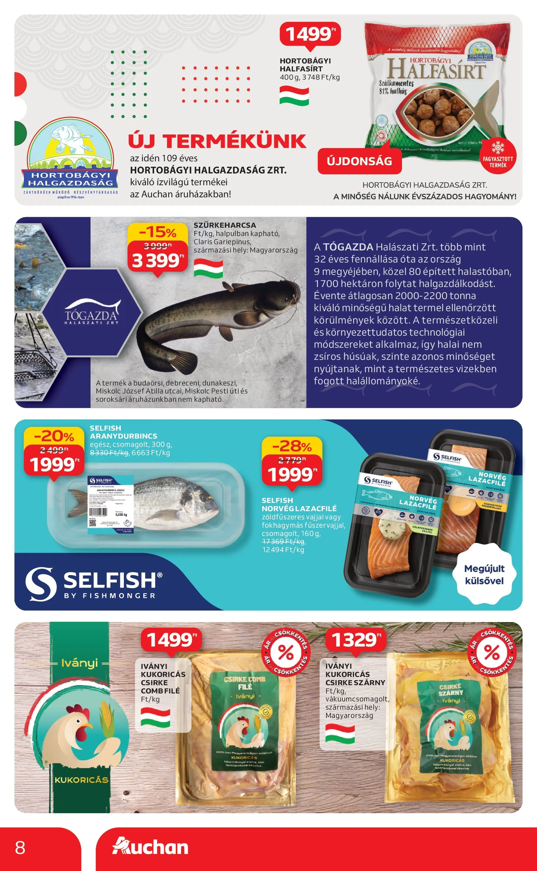 Akciós újság új Auchan - 2025.12.03. -tól/töl ⏳ | Oldal: 8 | Termékek: Lazacfilé Auchan - Auchan újság érvényessége 12.10.-ig - 2025.12.03. -tól/töl > akció, lapozható szórólap 🛍️ | Oldal: 8 | Termékek: Lazacfilé