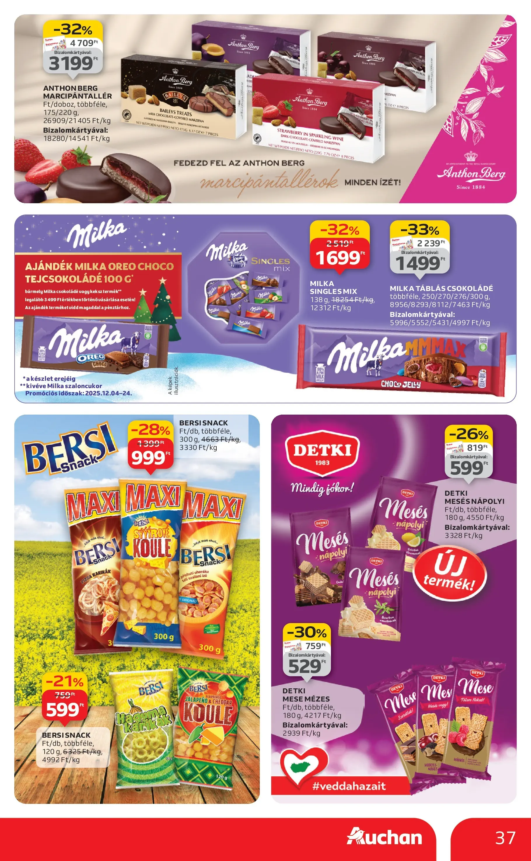 Akciós újság új Auchan - 2025.12.03. -tól/töl ⏳ | Oldal: 37 | Termékek: Szaloncukor, Tejcsokoládé, Csokoládé, Cheddar Auchan - Auchan újság érvényessége 12.10.-ig - 2025.12.03. -tól/töl > akció, lapozható szórólap 🛍️ | Oldal: 37 | Termékek: Szaloncukor, Tejcsokoládé, Csokoládé, Cheddar