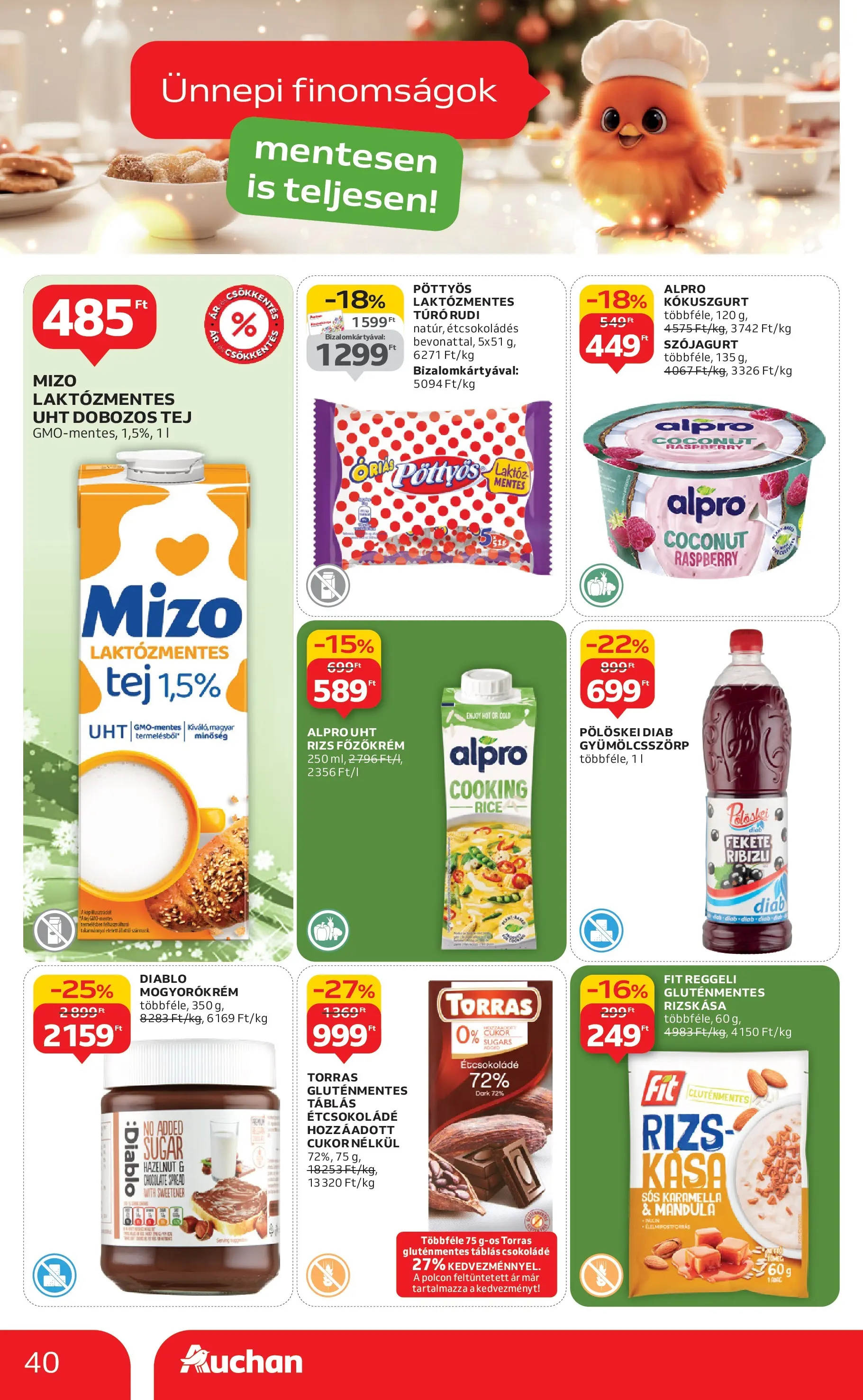 Akciós újság új Auchan - 2025.12.03. -tól/töl ⏳ | Oldal: 40 | Termékek: Túró rudi, Étcsokoládé, Gluténmentes, Túró Auchan - Auchan újság érvényessége 12.10.-ig - 2025.12.03. -tól/töl > akció, lapozható szórólap 🛍️ | Oldal: 40 | Termékek: Túró rudi, Étcsokoládé, Gluténmentes, Túró