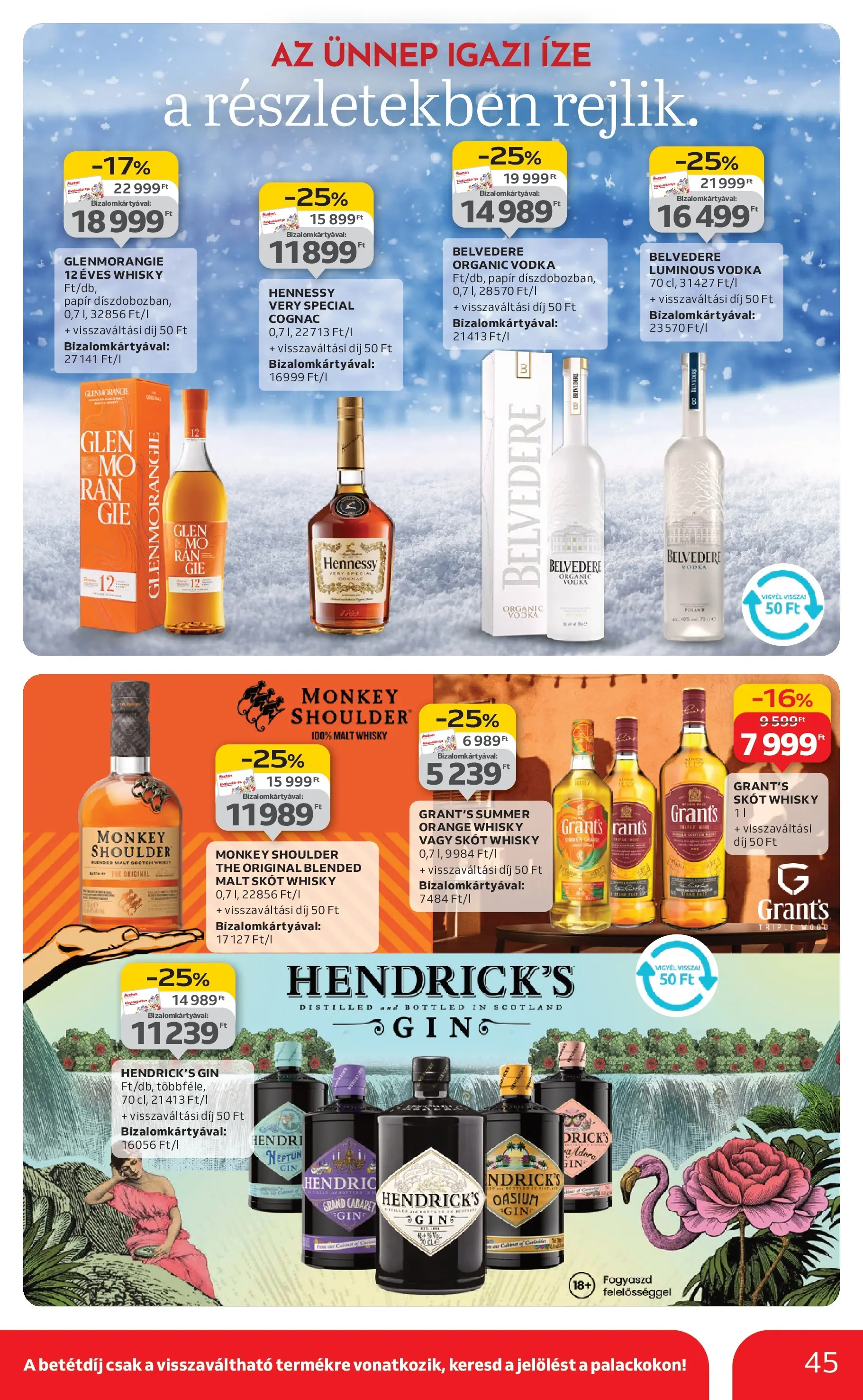 Akciós újság új Auchan - 2025.12.03. -tól/töl ⏳ | Oldal: 45 | Termékek: Gin, Vodka, Whisky Auchan - Auchan újság érvényessége 12.10.-ig - 2025.12.03. -tól/töl > akció, lapozható szórólap 🛍️ | Oldal: 45 | Termékek: Gin, Vodka, Whisky