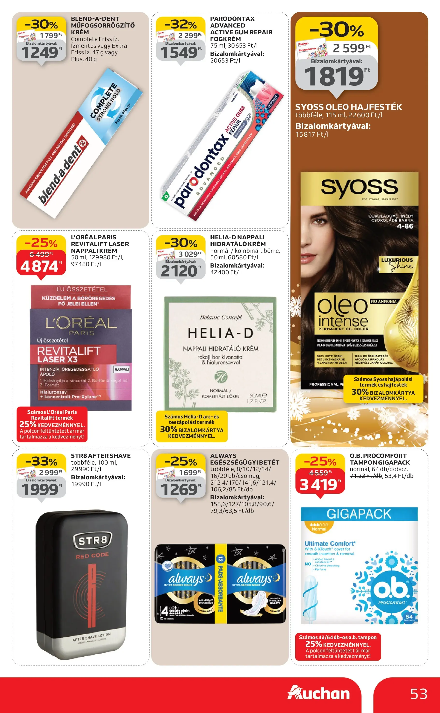 Akciós újság új Auchan - 2025.12.03. -tól/töl ⏳ | Oldal: 53 | Termékek: Olaj, Csokoládé, Bor, Fogkrém Auchan - Auchan újság érvényessége 12.10.-ig - 2025.12.03. -tól/töl > akció, lapozható szórólap 🛍️ | Oldal: 53 | Termékek: Olaj, Csokoládé, Bor, Fogkrém