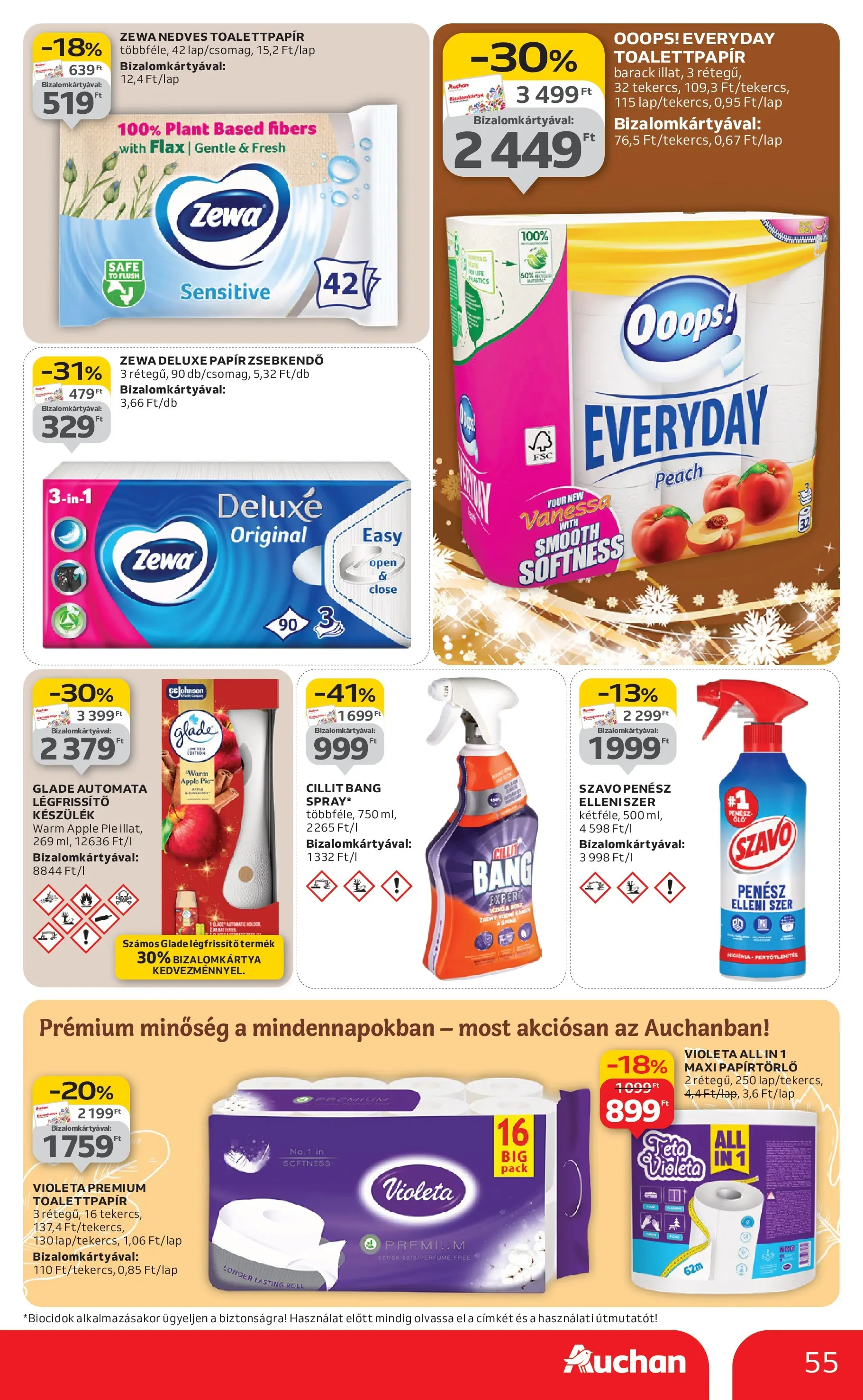 Akciós újság új Auchan - 2025.12.03. -tól/töl ⏳ | Oldal: 55 | Termékek: Papírtörlő, Beton, Szavó, Légfrissítő Auchan - Auchan újság érvényessége 12.10.-ig - 2025.12.03. -tól/töl > akció, lapozható szórólap 🛍️ | Oldal: 55 | Termékek: Papírtörlő, Beton, Szavó, Légfrissítő