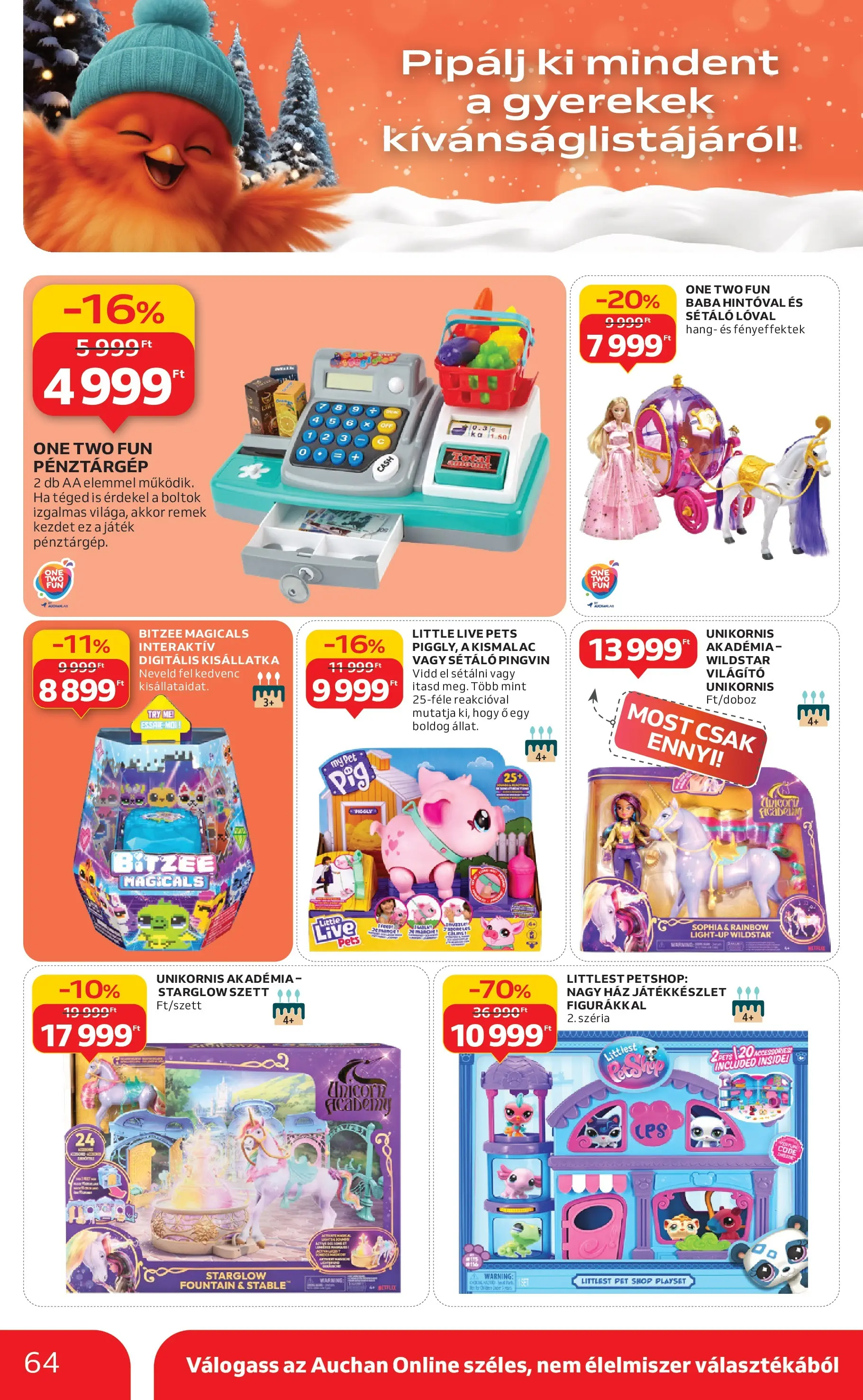 Akciós újság új Auchan - 2025.12.03. -tól/töl ⏳ | Oldal: 64 | Termékek: Játék Auchan - Auchan újság érvényessége 12.10.-ig - 2025.12.03. -tól/töl > akció, lapozható szórólap 🛍️ | Oldal: 64 | Termékek: Játék