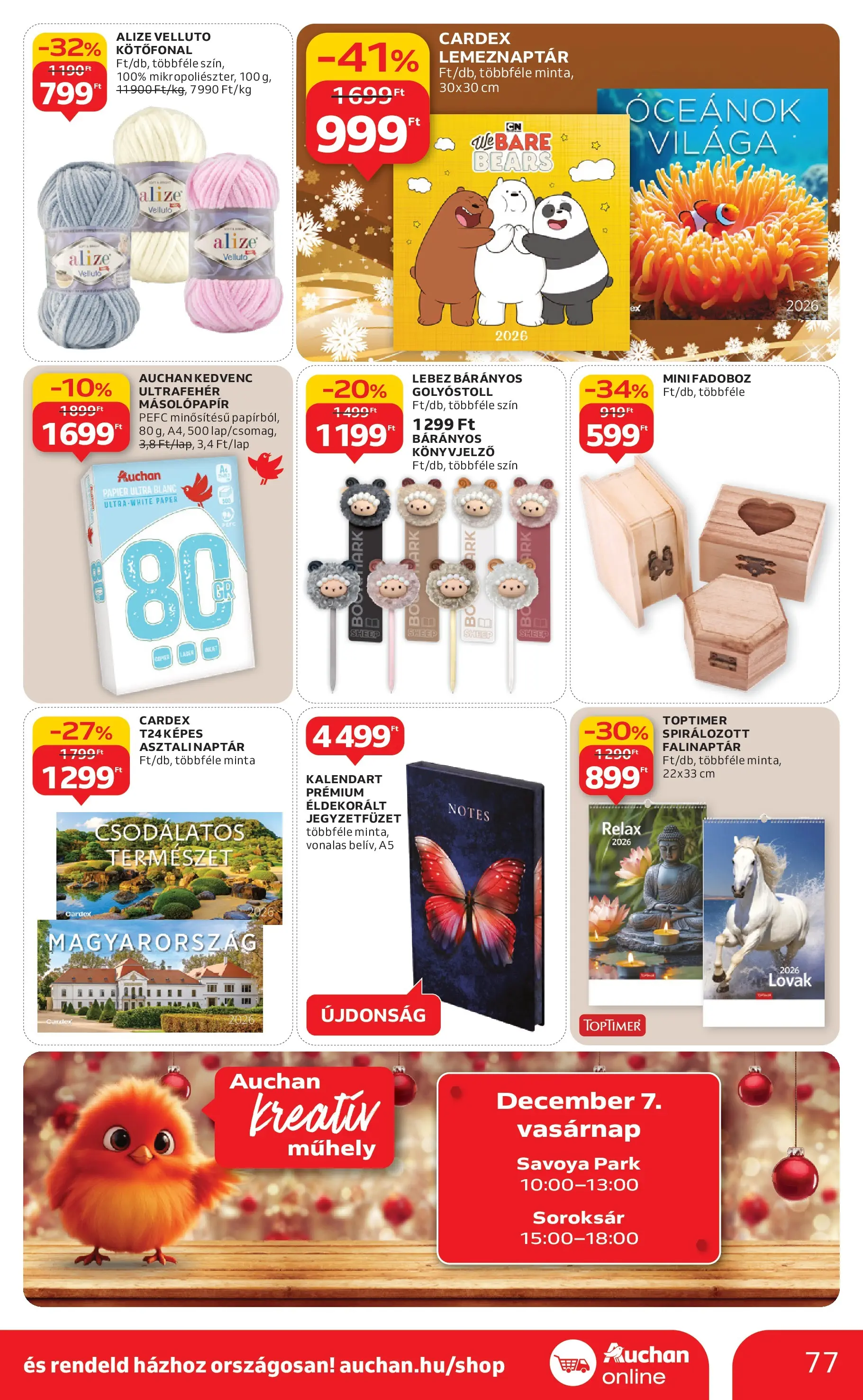 Akciós újság új Auchan - 2025.12.03. -tól/töl ⏳ | Oldal: 77 Auchan - Auchan újság érvényessége 12.10.-ig - 2025.12.03. -tól/töl > akció, lapozható szórólap 🛍️ | Oldal: 77