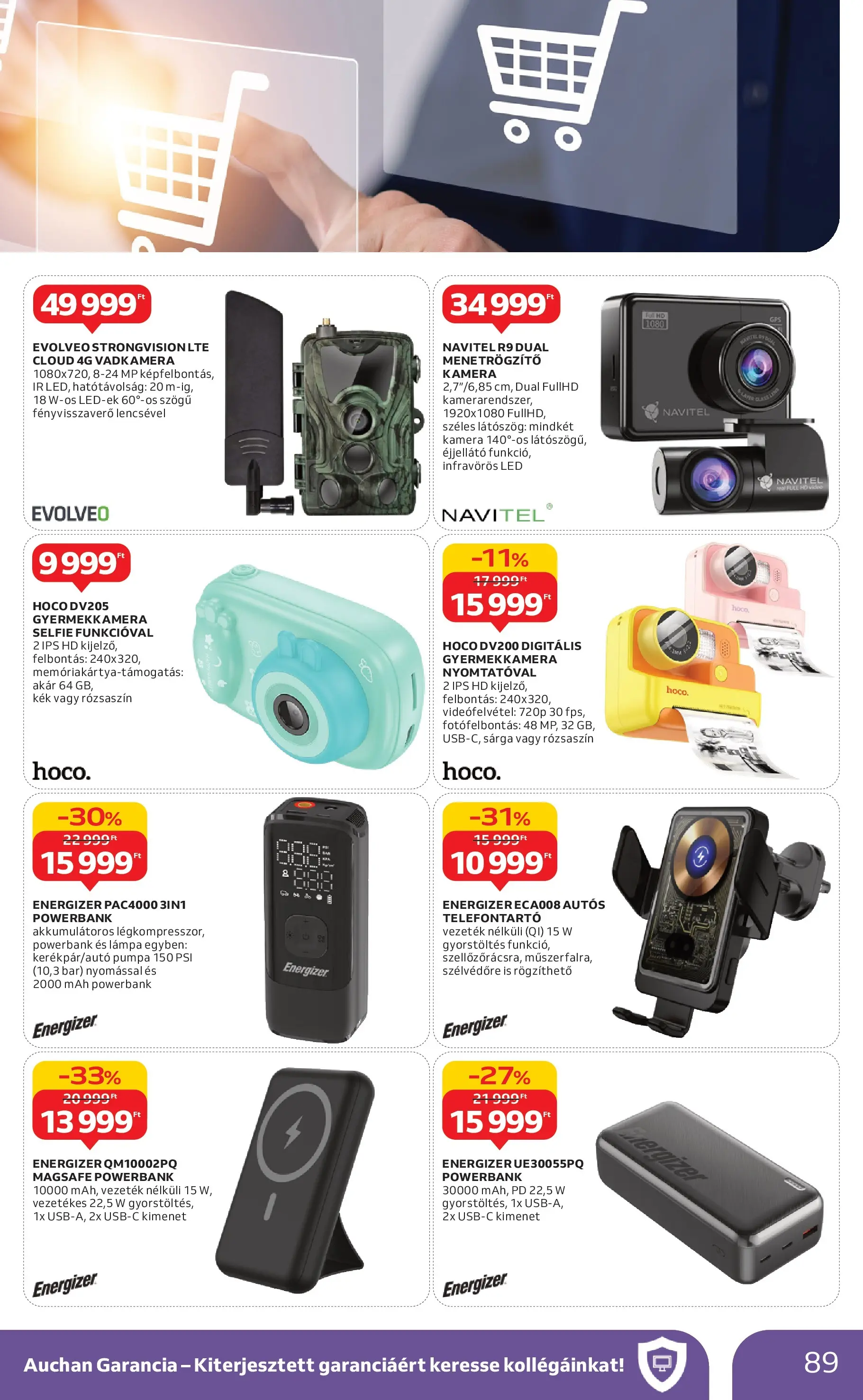 Akciós újság új Auchan - 2025.12.03. -tól/töl ⏳ | Oldal: 89 | Termékek: Powerbank, Kamera, Vadkamera, Lámpa Auchan - Auchan újság érvényessége 12.10.-ig - 2025.12.03. -tól/töl > akció, lapozható szórólap 🛍️ | Oldal: 89 | Termékek: Powerbank, Kamera, Vadkamera, Lámpa