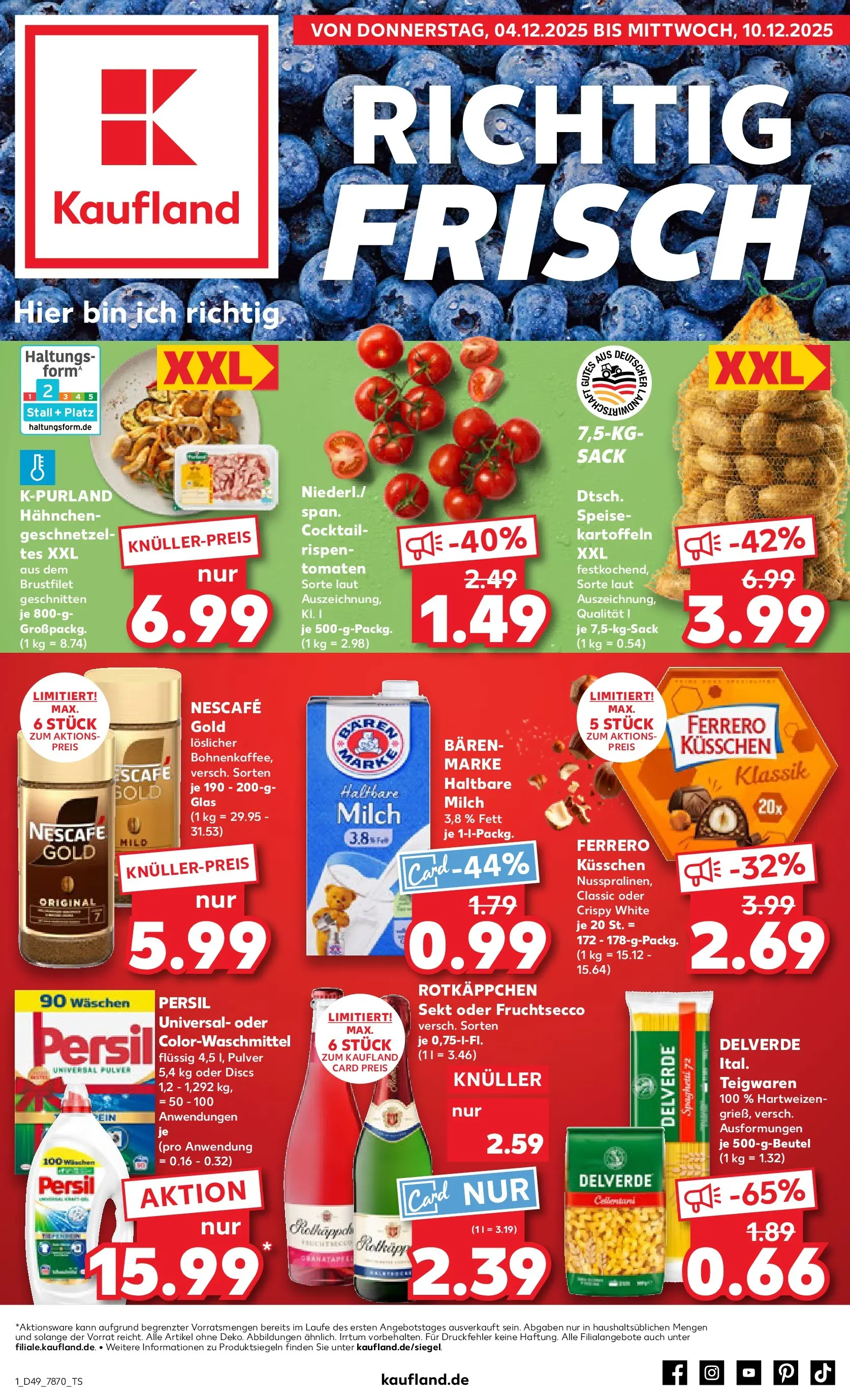 Prospekt Kaufland ab 03.12.2025 » Angebote und Werbung Online | Seite: 1 | Produkte: Rotkappchen sekt, Hahnchen, Haltbare milch, Nescafe gold Prospekt Kaufland ab 03.12.2025 » Angebote Online zum Blättern | Seite: 1 | Produkte: Rotkappchen sekt, Hahnchen, Haltbare milch, Nescafe gold