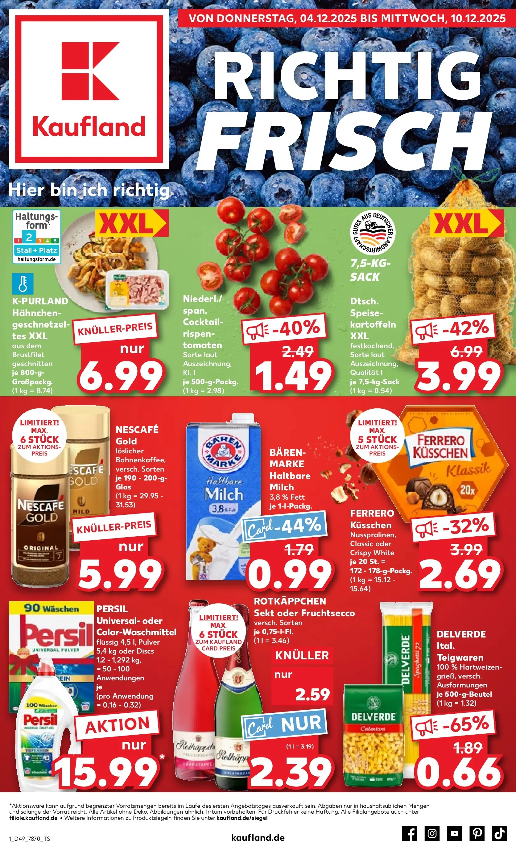 Prospekt Kaufland ab 04.12.2025 » Angebote Online zum Blättern | Seite: 9 | Produkte: Haltbare milch, Fruchtsecco, Nescafe gold, Persil