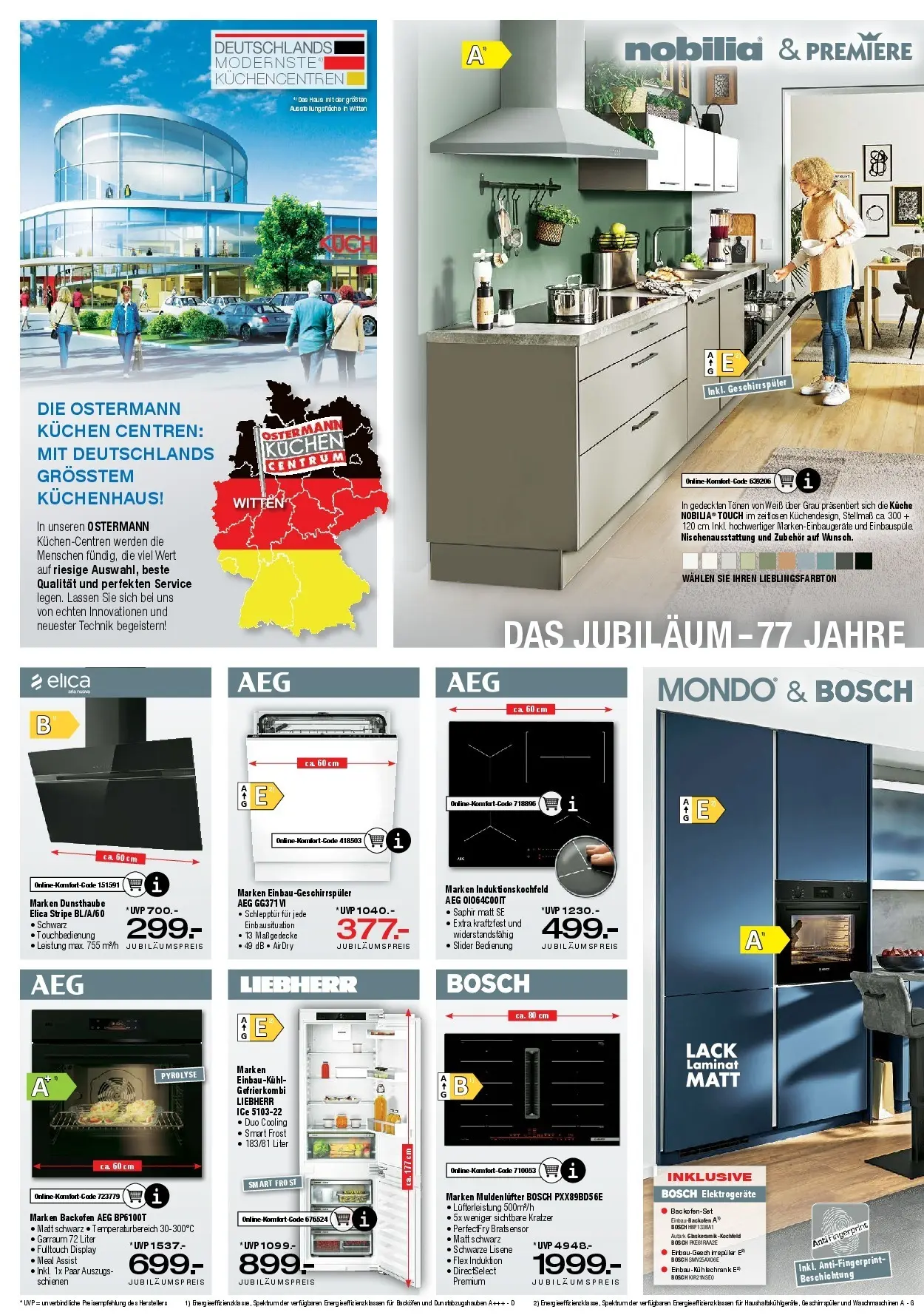 Ostermann - Möbel Ostermann: Neue Möbel wirken Wunder. (ab 05.12.2025) zum Blättern | Seite: 8 | Produkte: Tür, Kühlschrank, Kochfeld, Kuchen