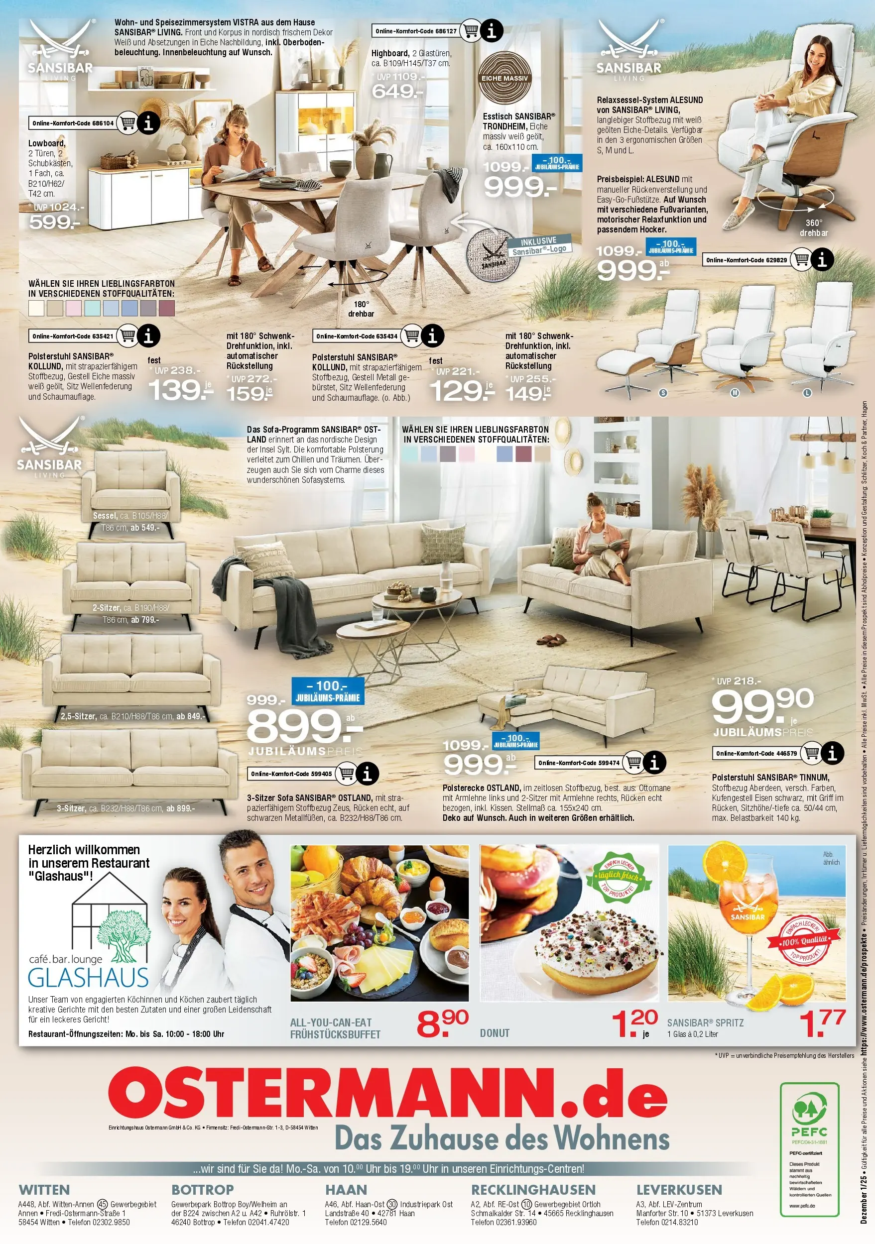 Ostermann - Möbel Ostermann: Neue Möbel wirken Wunder. (ab 05.12.2025) zum Blättern | Seite: 12 | Produkte: Top, Esstisch, Telefon, Uhr