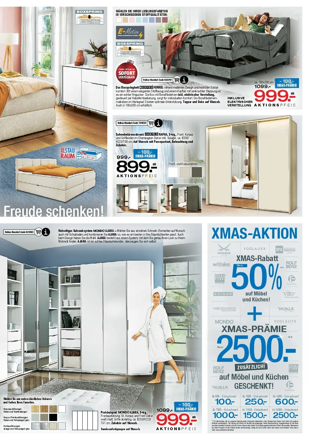 Ostermann - Möbel Ostermann: Neue Möbel wirken Wunder. (ab 26.12.2025) zum Blättern | Seite: 10 | Produkte: Schwebetürenschrank, Topper, Schrank, Kuchen