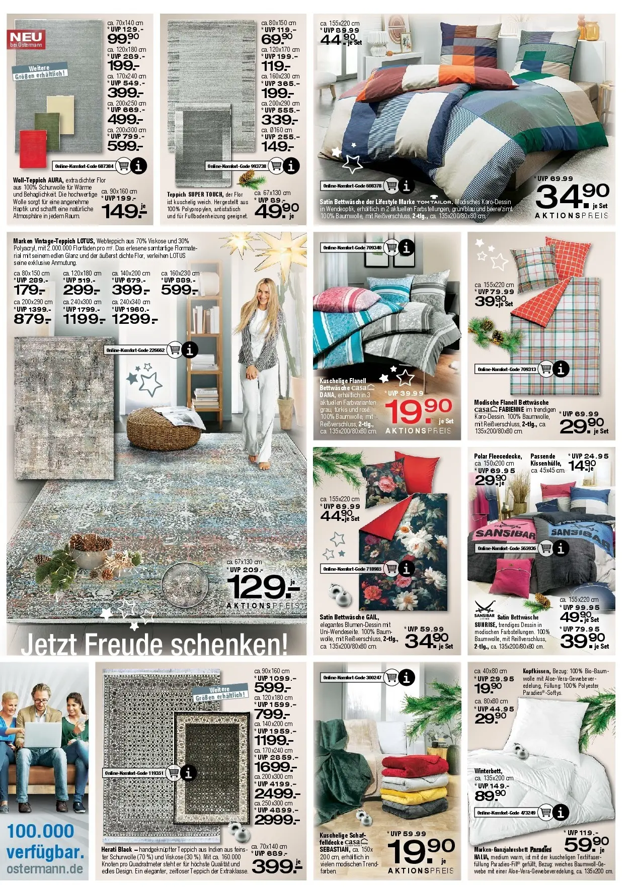 Ostermann - Möbel Ostermann: Neue Möbel wirken Wunder. (ab 26.12.2025) zum Blättern | Seite: 14 | Produkte: Bettwäsche, Teppich